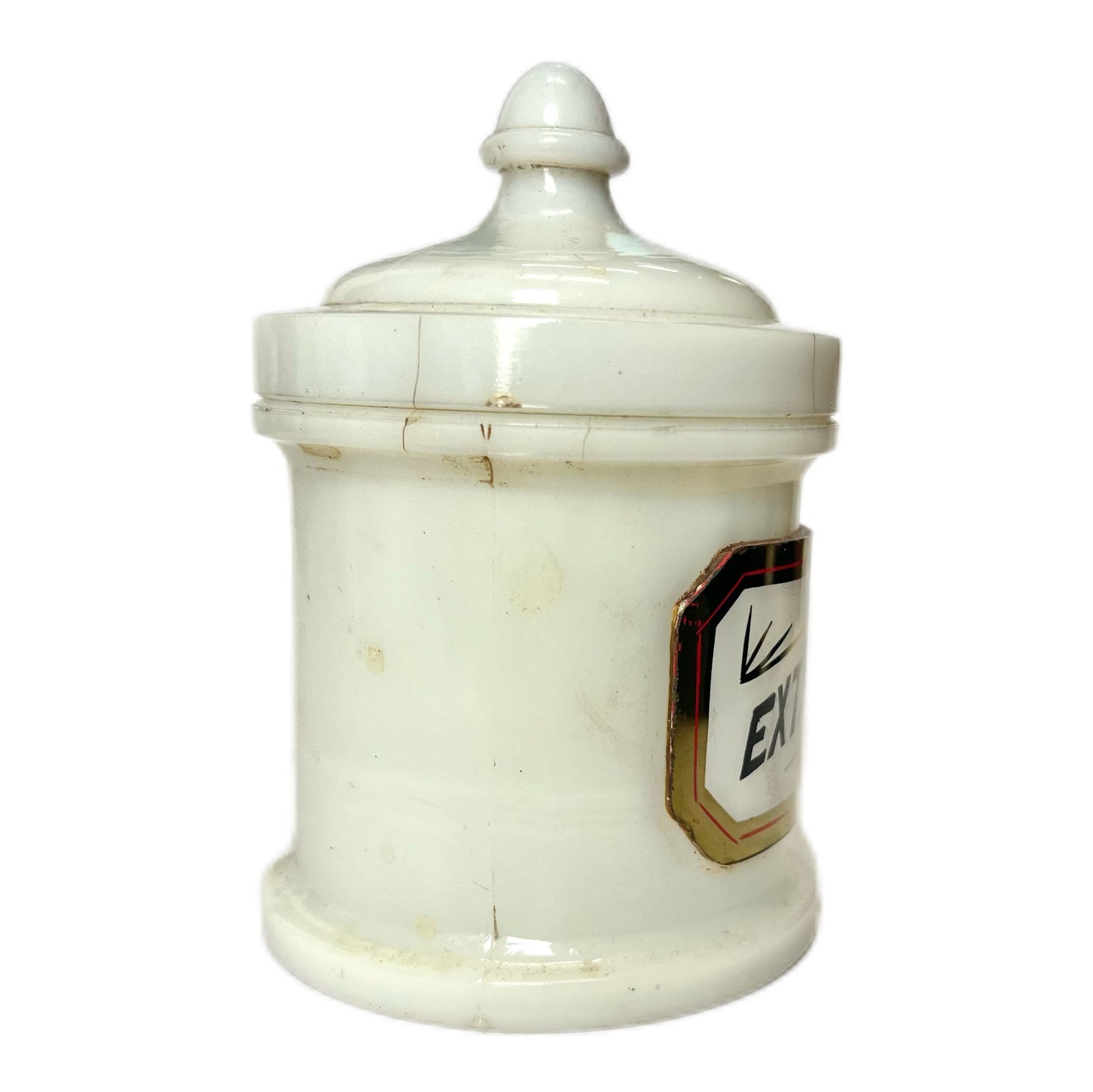 Rare antique Whitall Tatum Milk Glass Opium Apothecary Jar