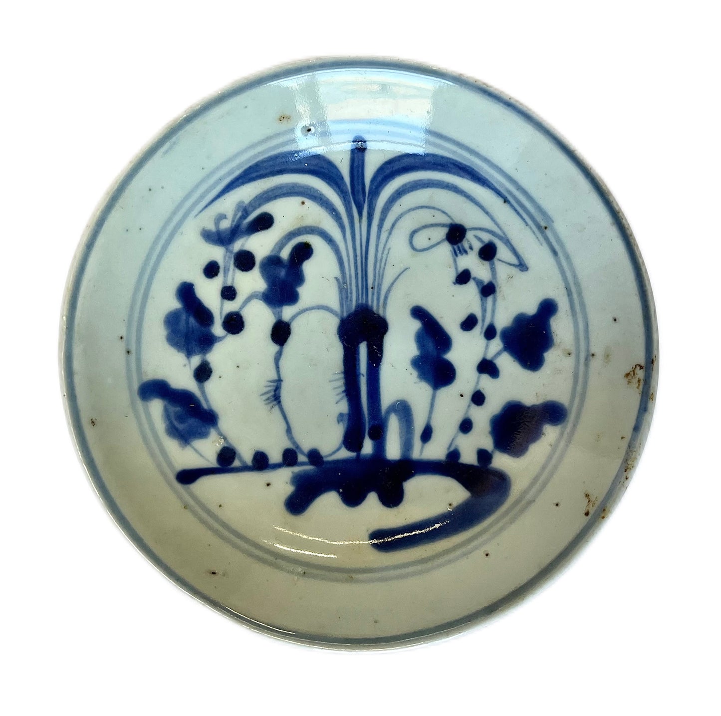 Antique Ming Dynasty period blue & white side plate