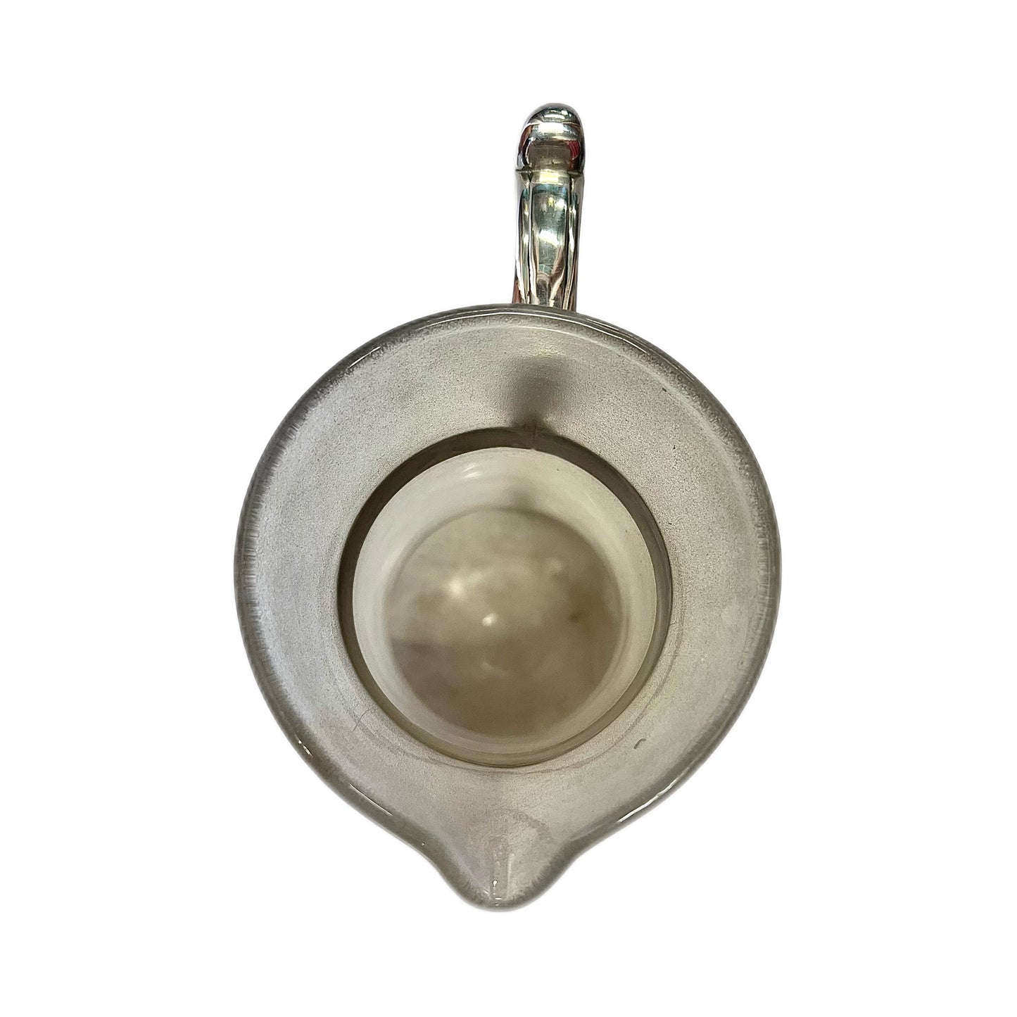 Mid-Victorian early Aesthetic Movement sterling silver and hand-blown frosted glass water or claret jug