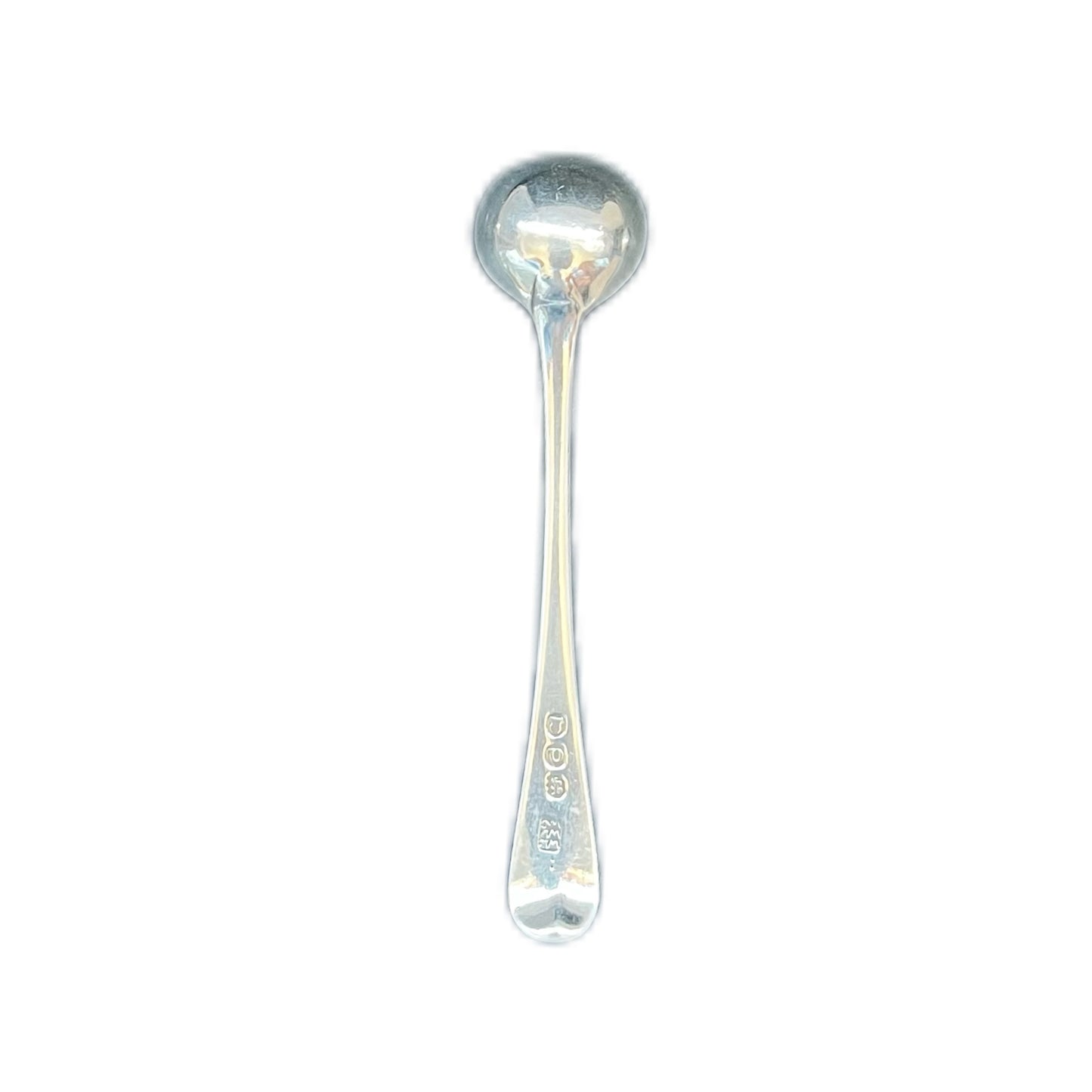 Antique George III crested sterling silver condiment spoon, Eley, Fearn & Chawner, London, 1811