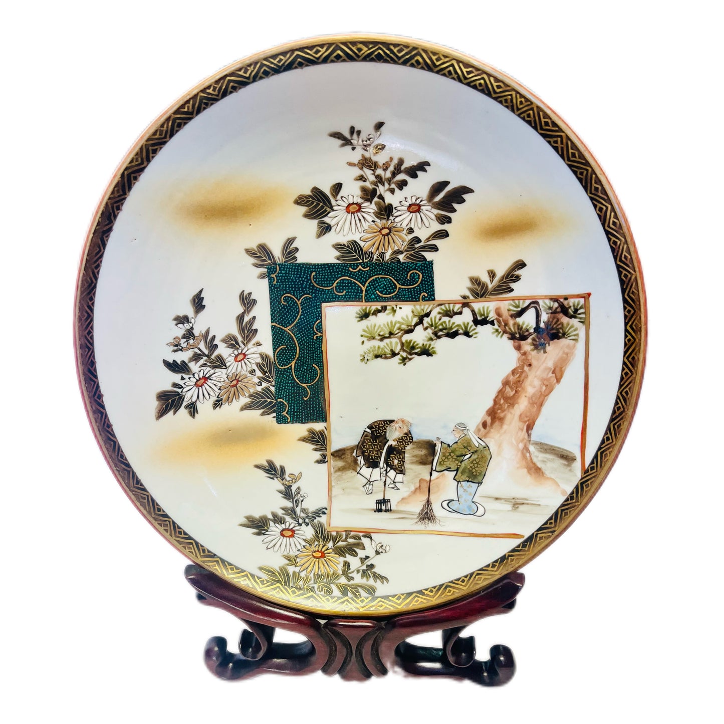 Large early to mid 20th century Showa Period Kutani plate