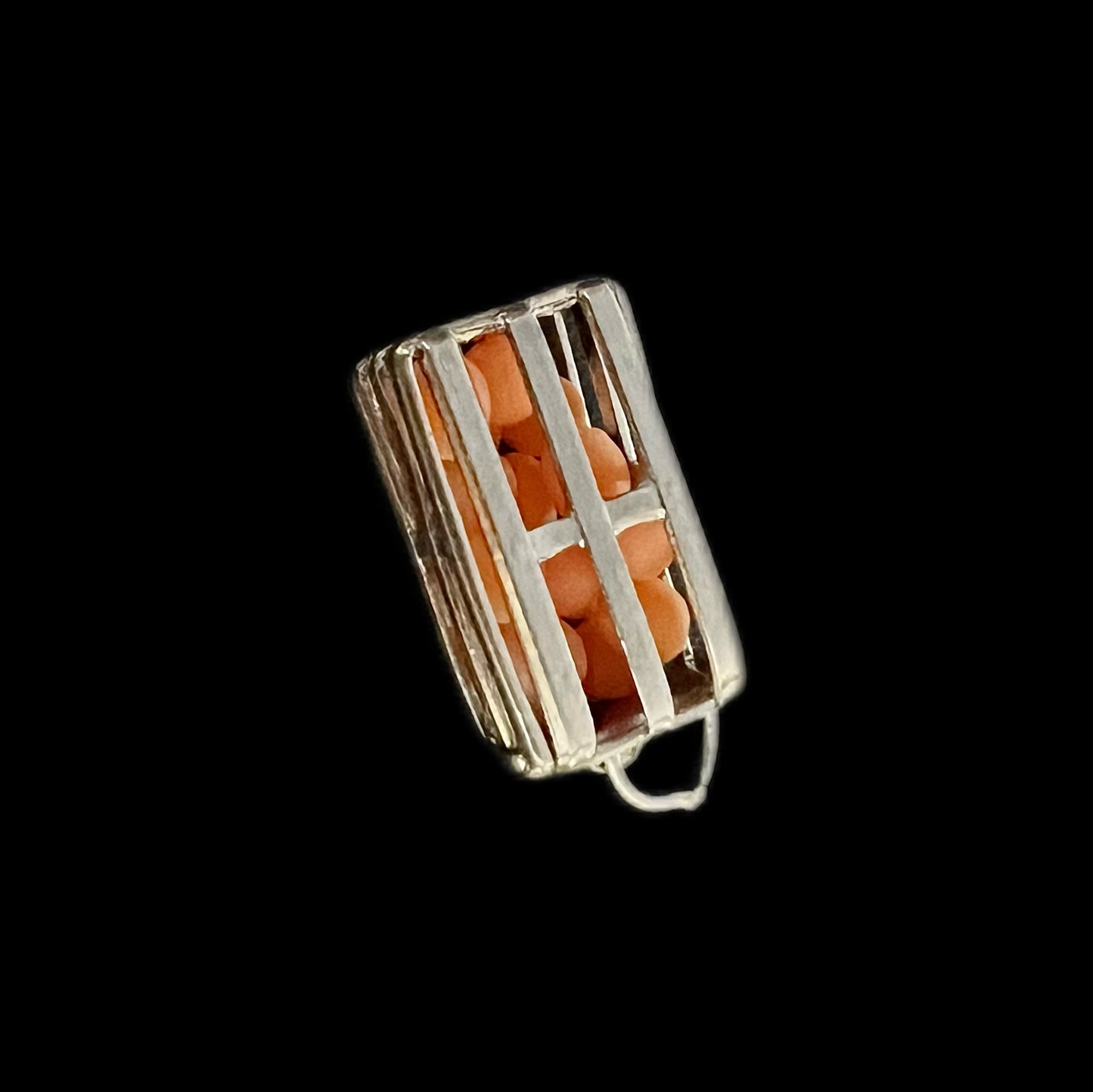 Vintage sterling silver orange crate charm