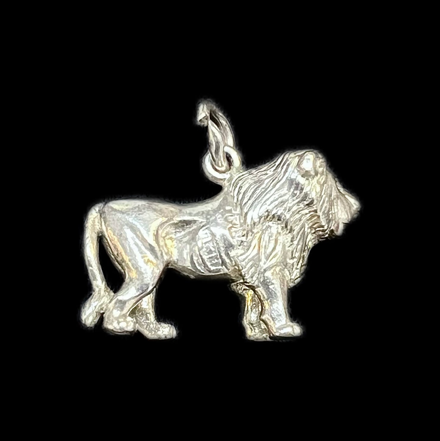 Vintage English hallmarked sterling silver lion charm