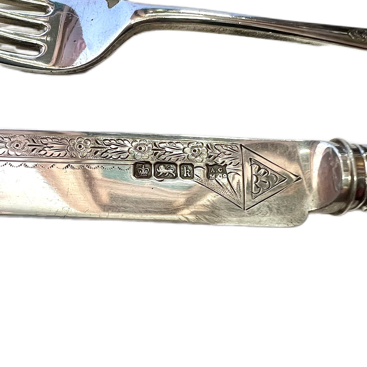 Antique Alexander Clark Manufacturing Company sterling silver christening set