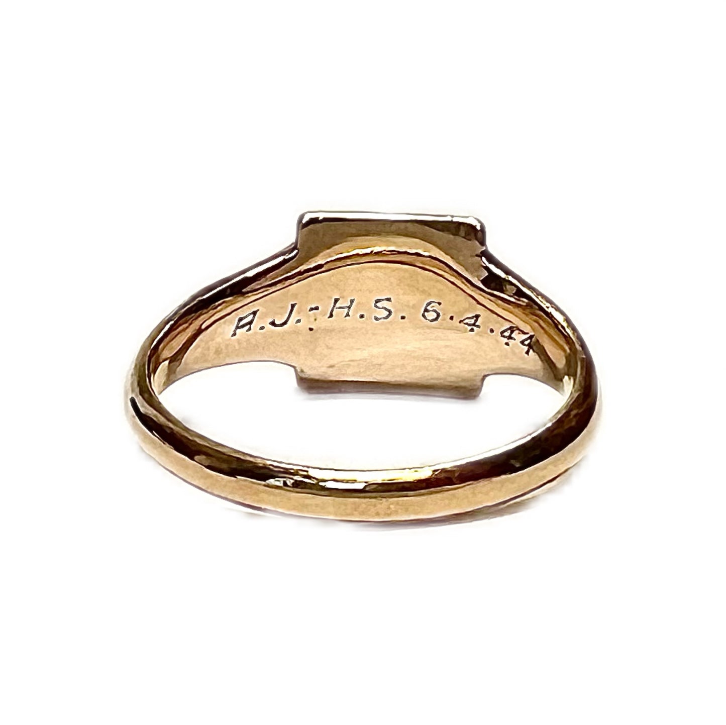 Vintage George VI 9ct yellow gold signet ring