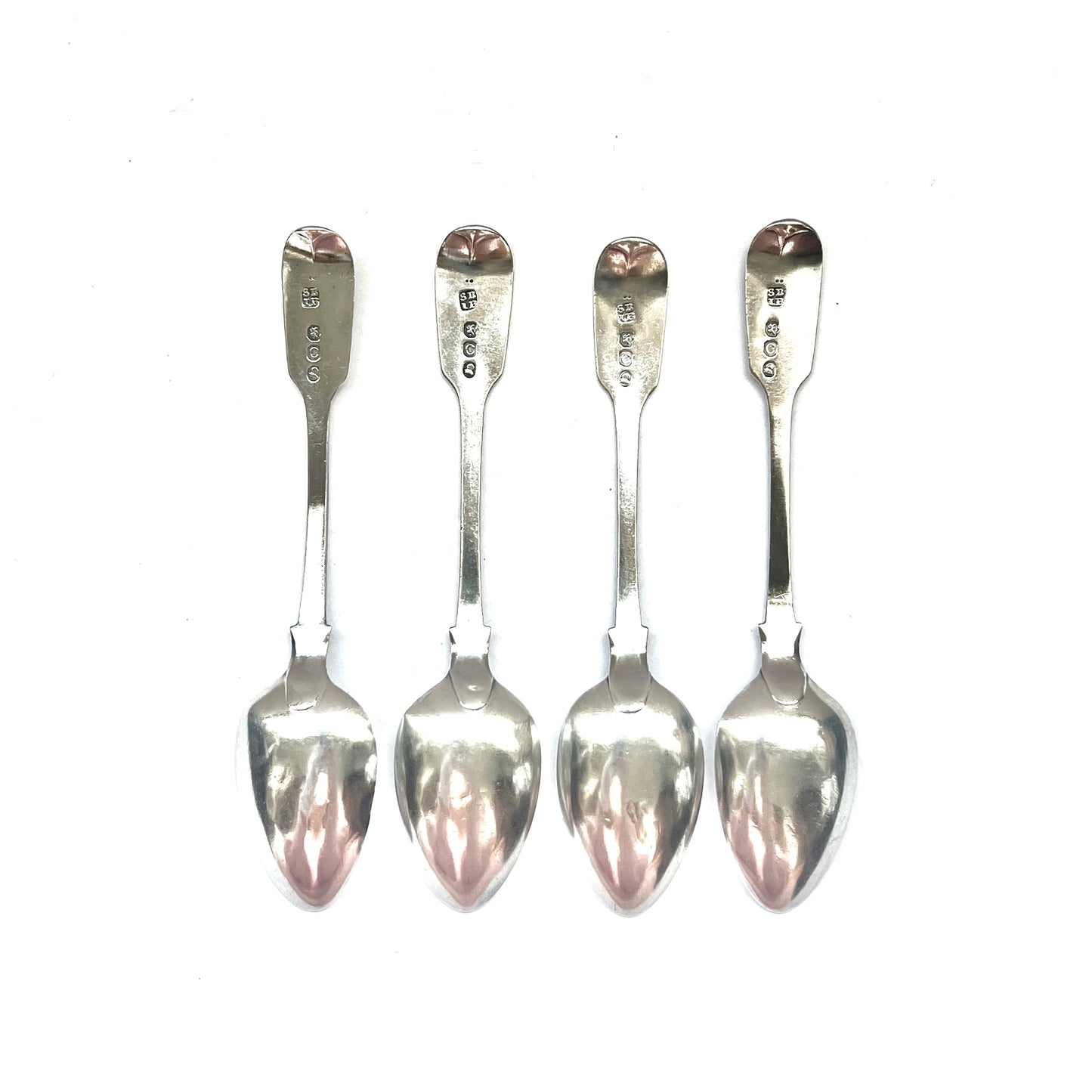 4 George III sterling silver spoons with marks for Sarah & John William Blake, London, 1818
