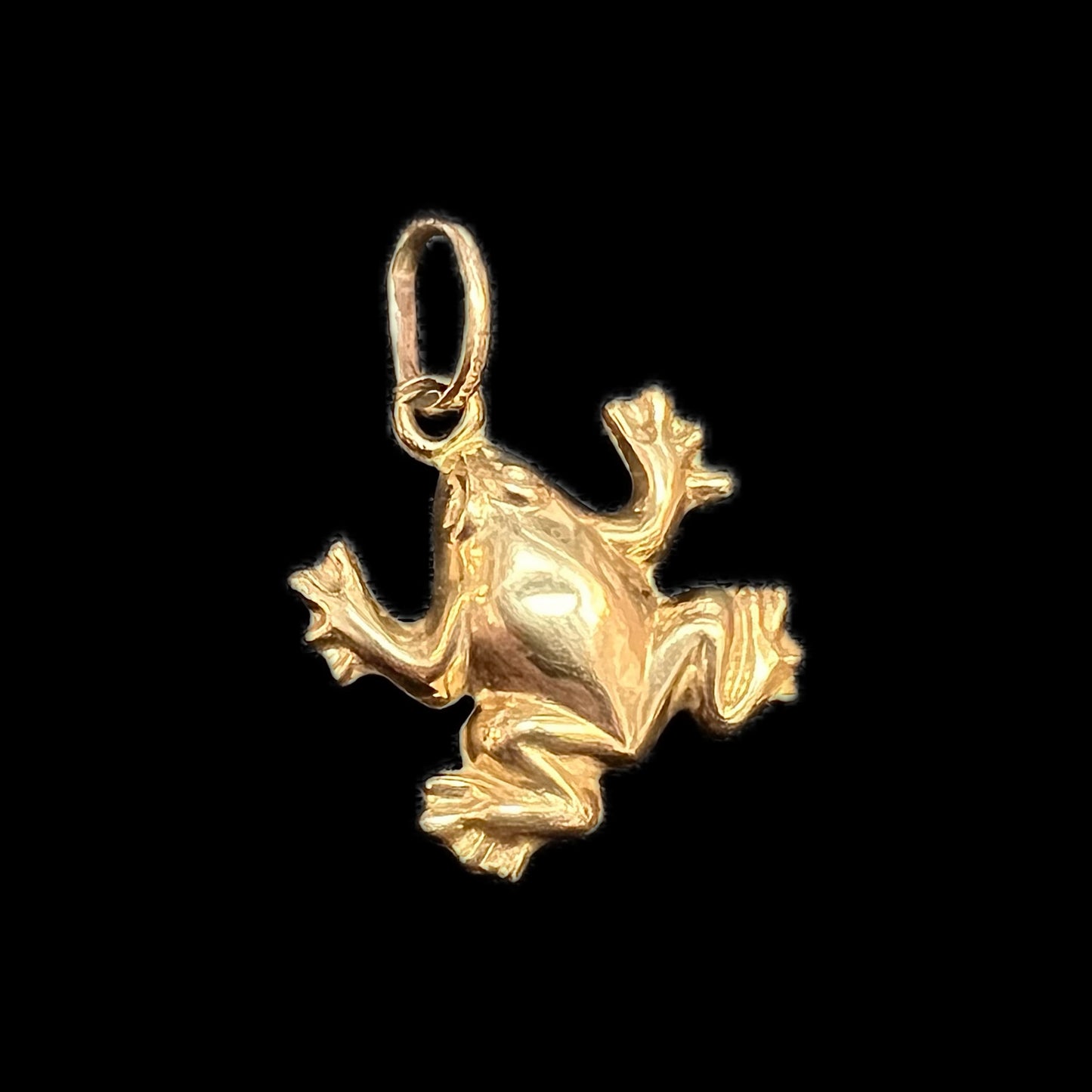 Vintage Italian 9ct yellow gold frog charm
