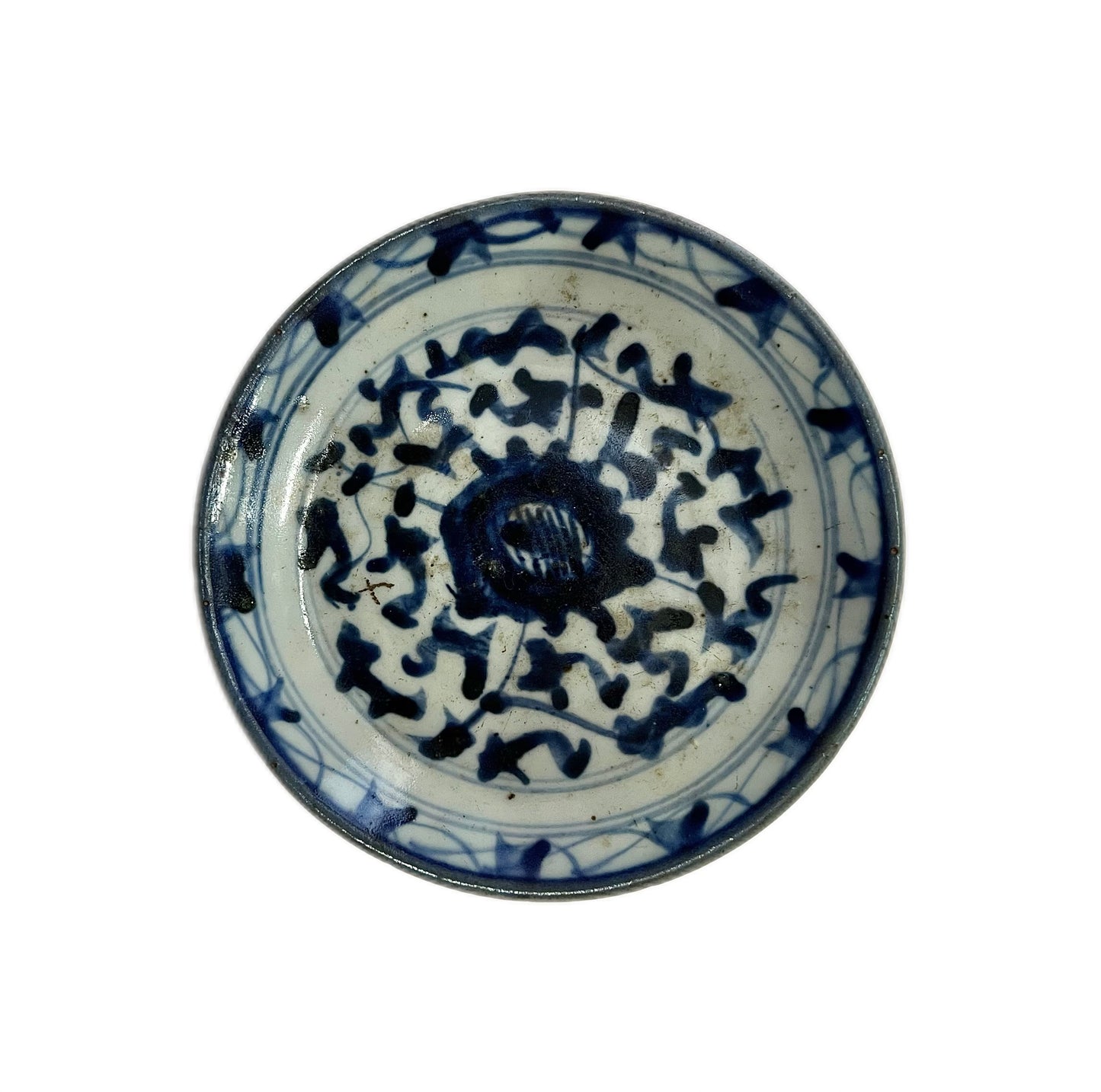 Antique Ming period blue & white side plate