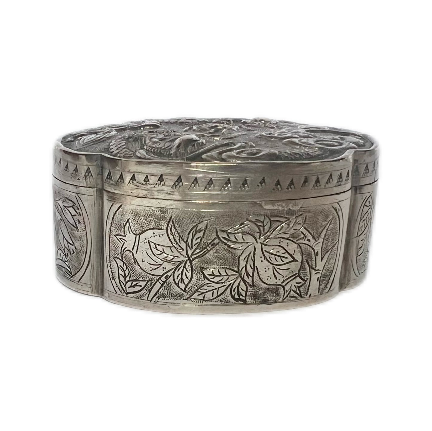 Late Qing dynasty Chinese white metal possibly silver box