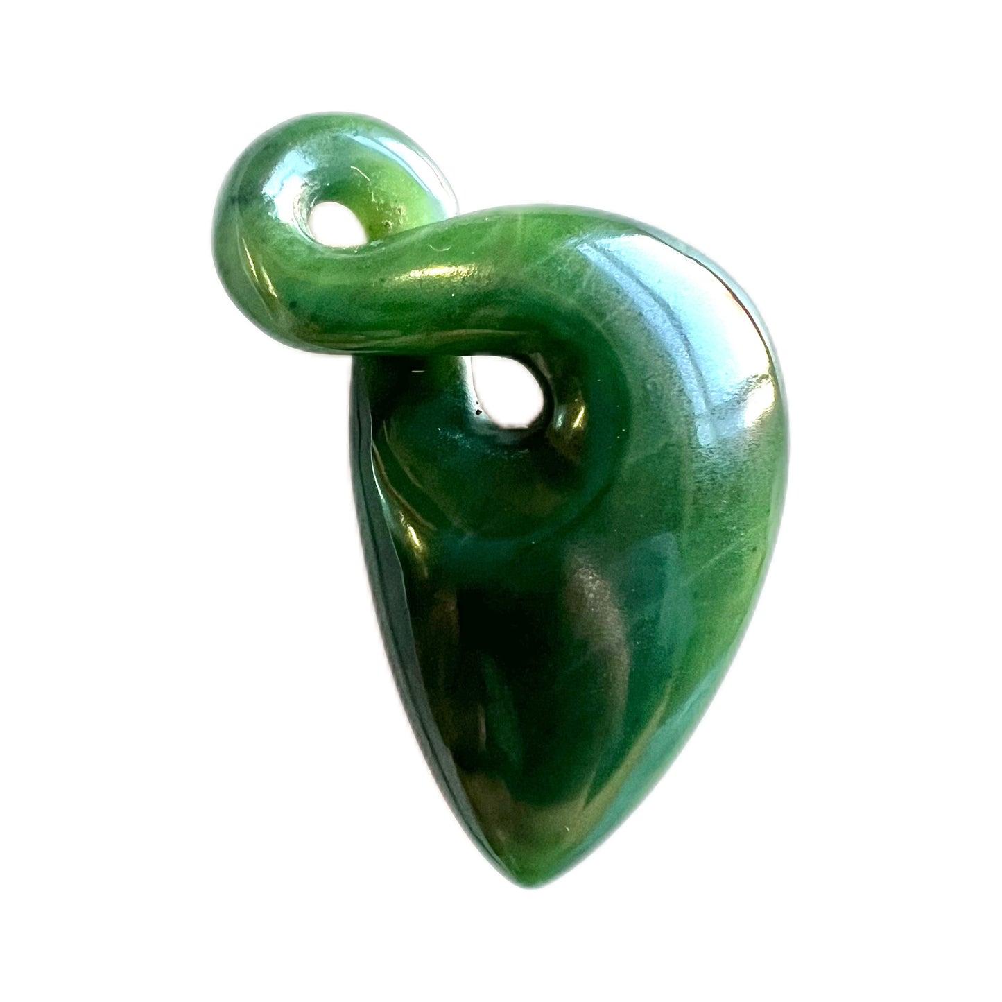 Vintage poumanu Pikorua nephrite jade pendant, New Zealand