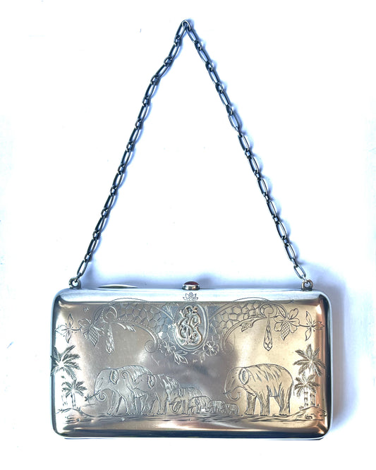 Antique late 19th to early 20th century Russian Imperial .875 silver or 84 zolotnik dance purse.