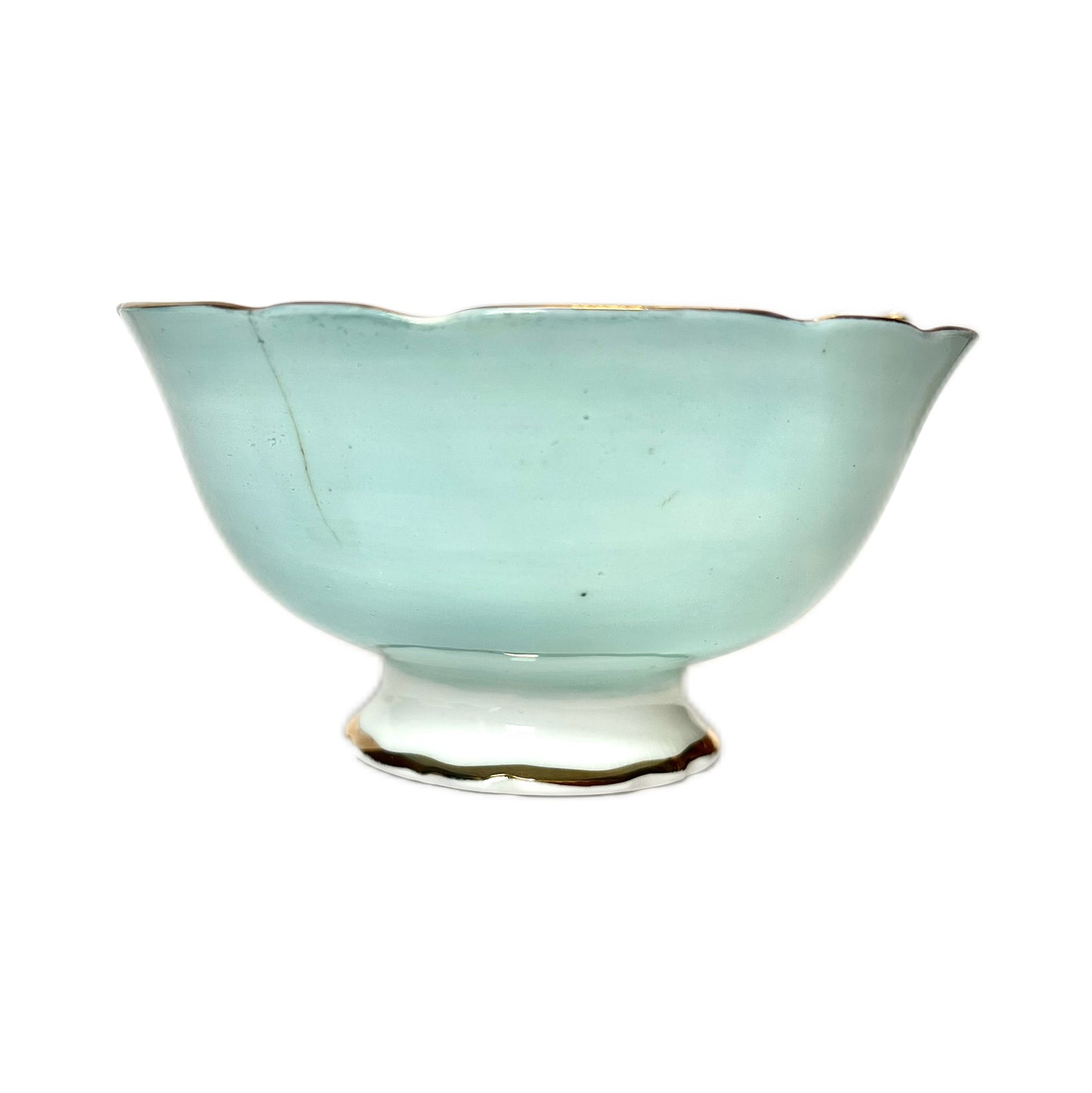 Near antique 1930s Paragon Blue Pansy teacup and saucer as found