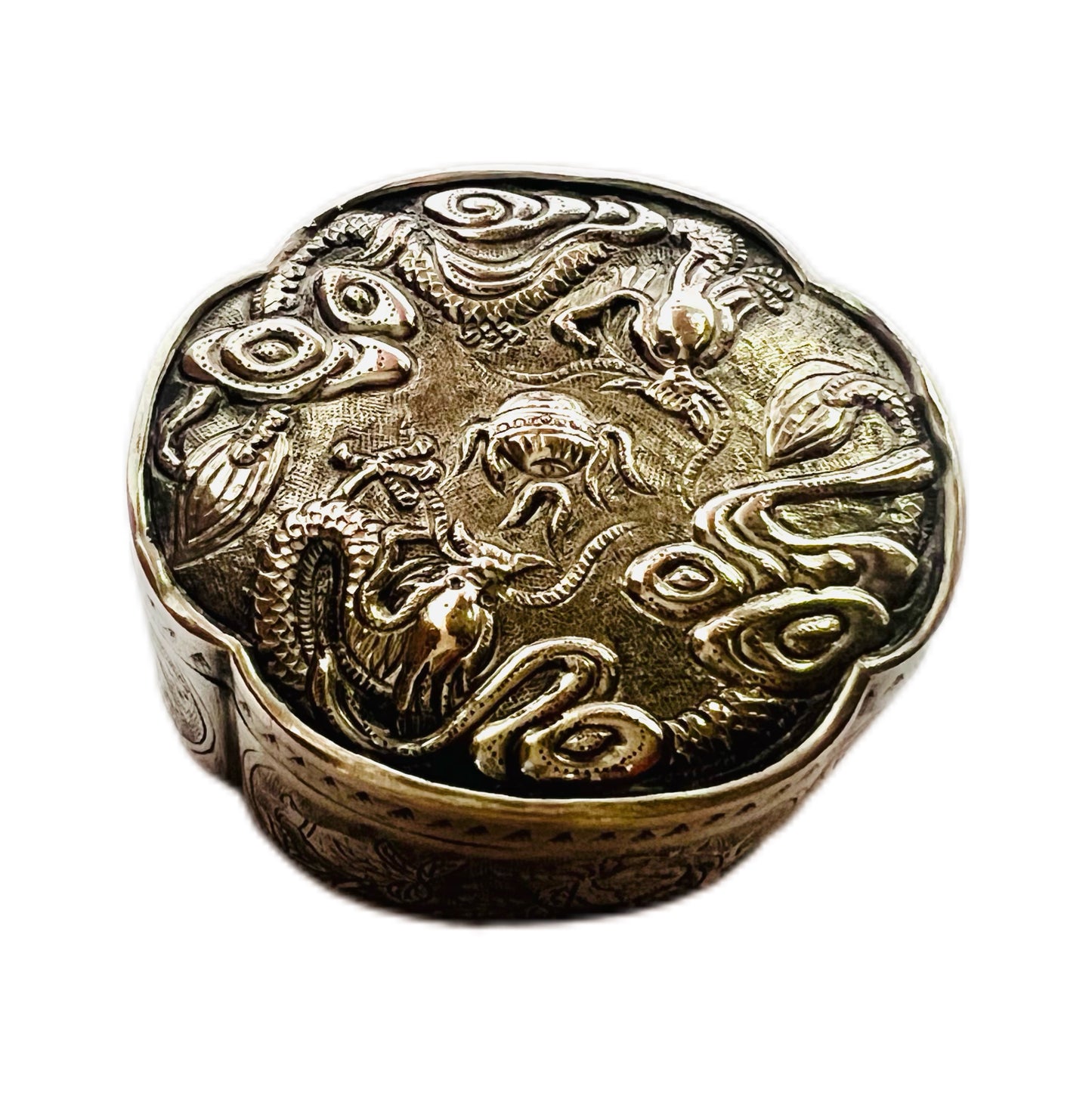 Late Qing dynasty Chinese white metal possibly silver box