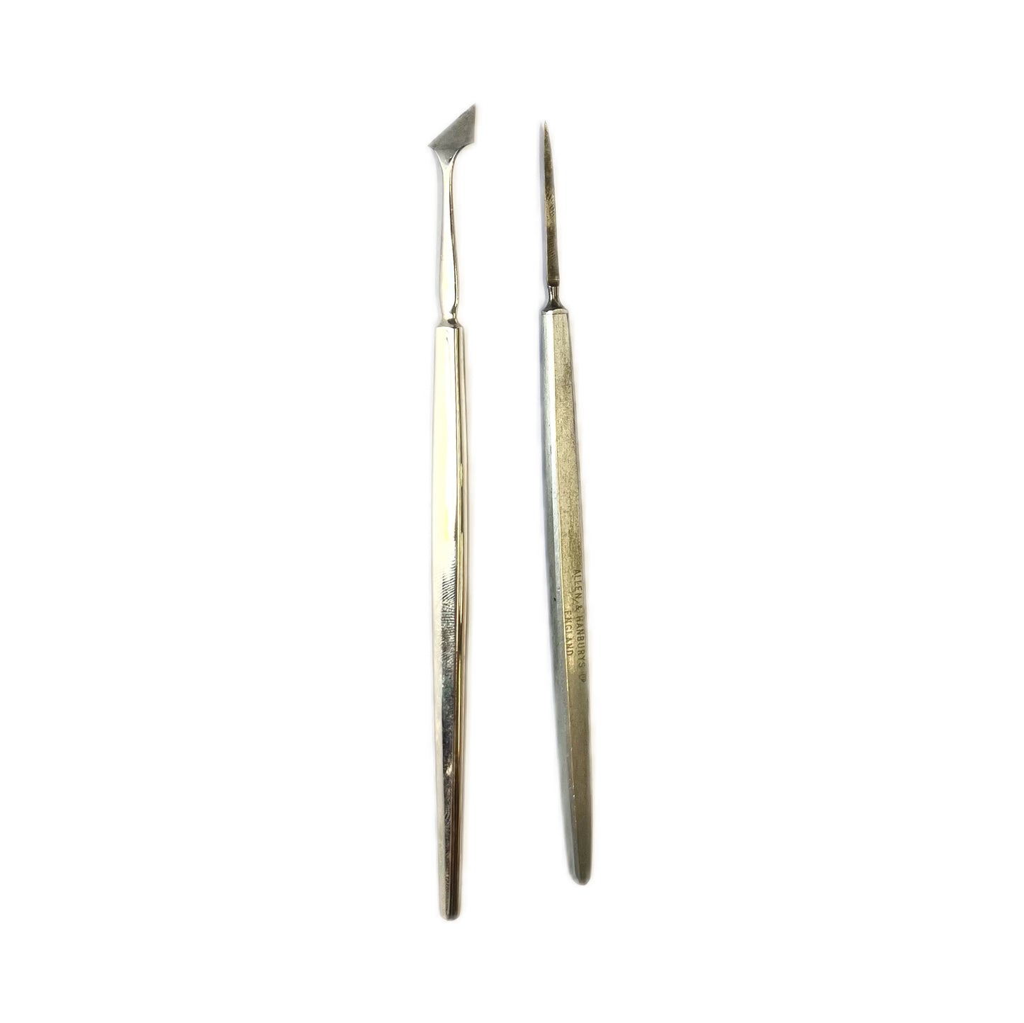 Cased set of two antique cataract surgery tools, John Weiss & Son