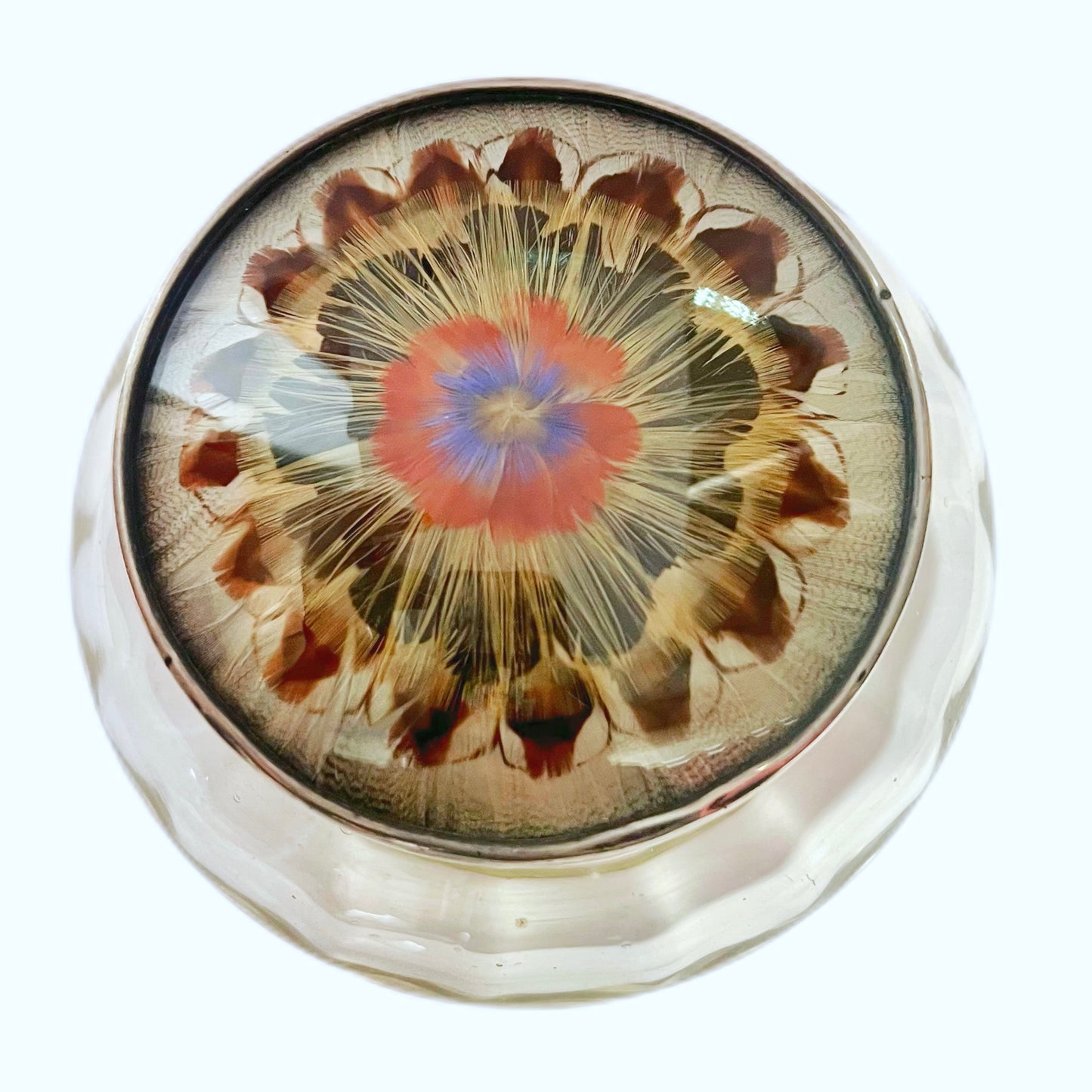 George V sterling silver lidded powder bowl, Fred H Adams & Co