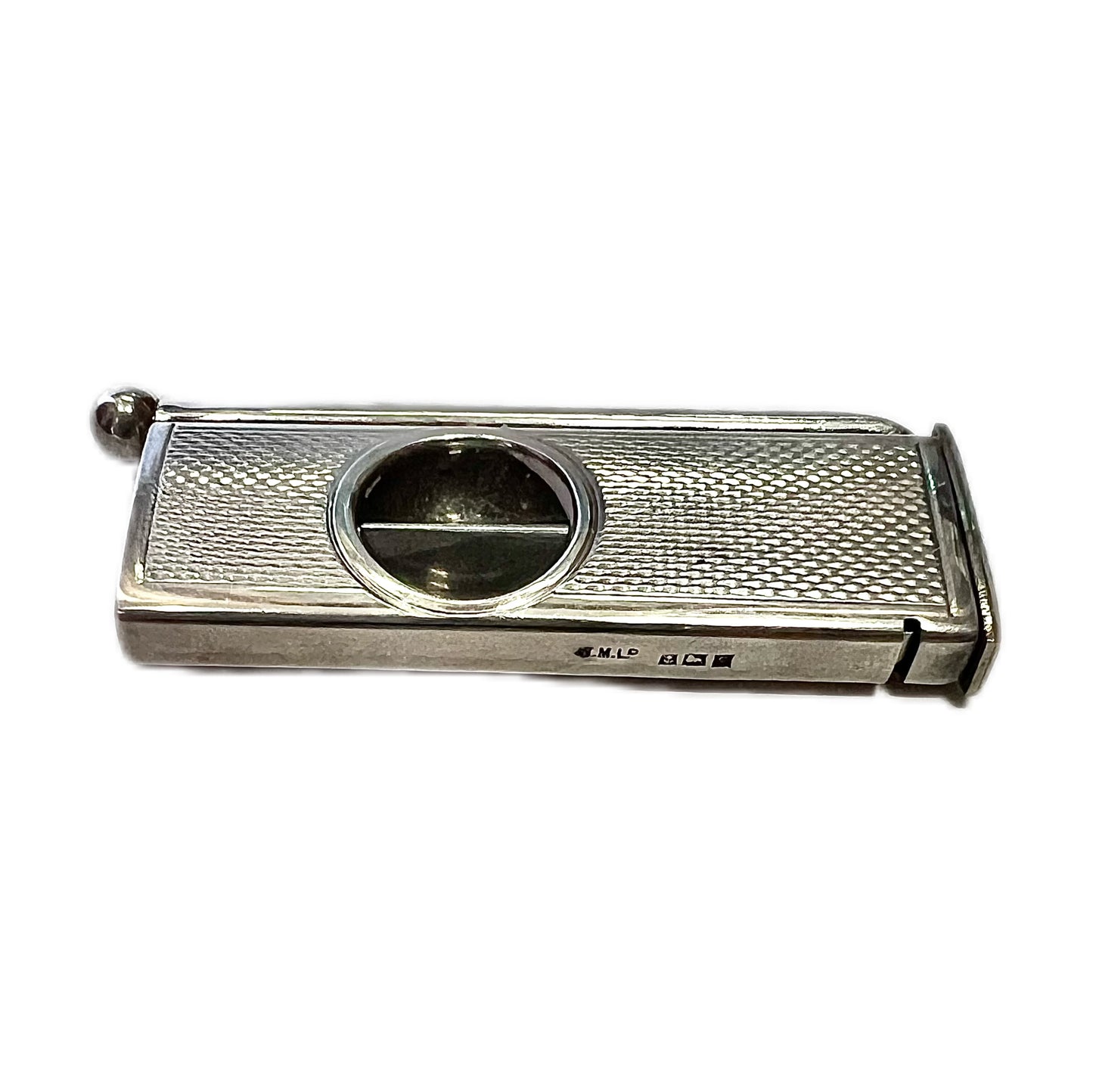 Late Art Deco sterling silver cigar cutter with original piercer