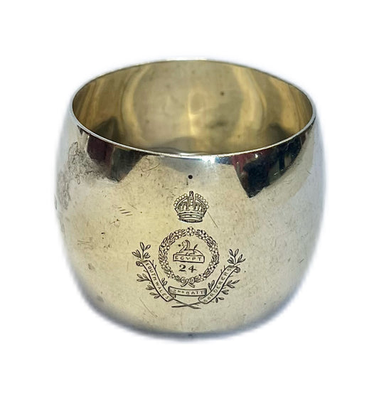 Vintage George V  Mappin & Webb 2nd Battalion of the South West Borderers sterling silver napkin ring