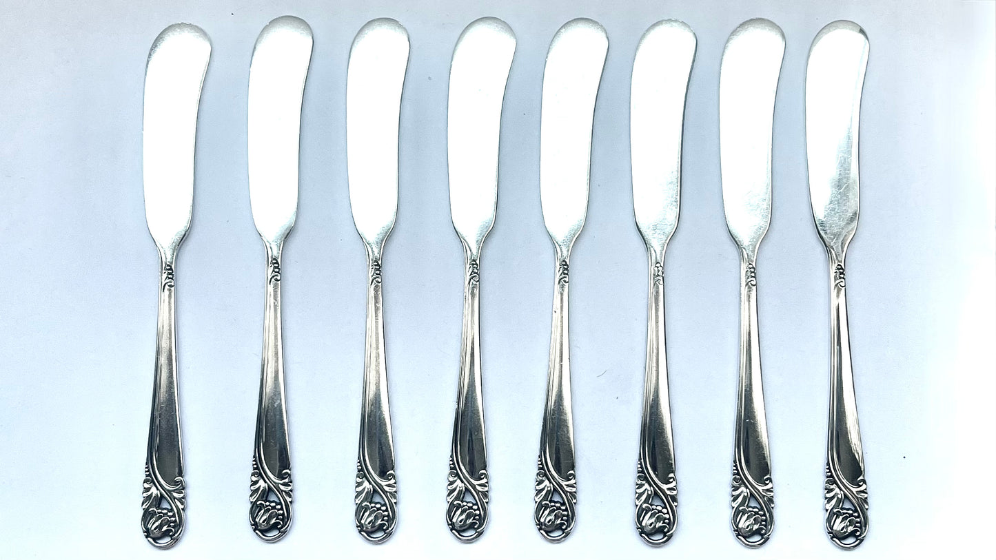 Sold Individually- Single Beautiful vintage sterling silver butter knife, Spring Glory by International Silver