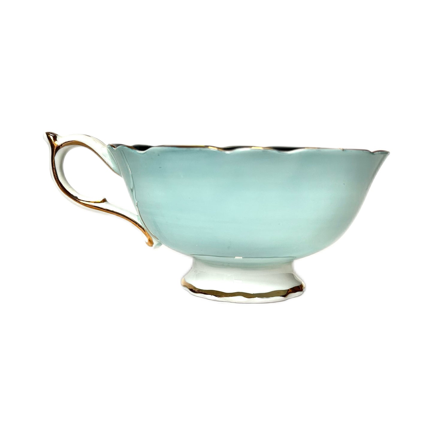 Near antique 1930s Paragon Blue Pansy teacup and saucer as found