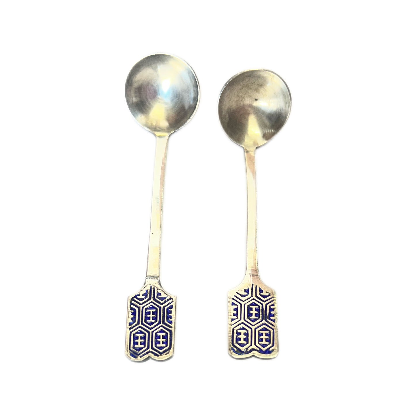 精美罕见的韩国珐琅纯银调味品套装，约产于 20 世纪 60 年代