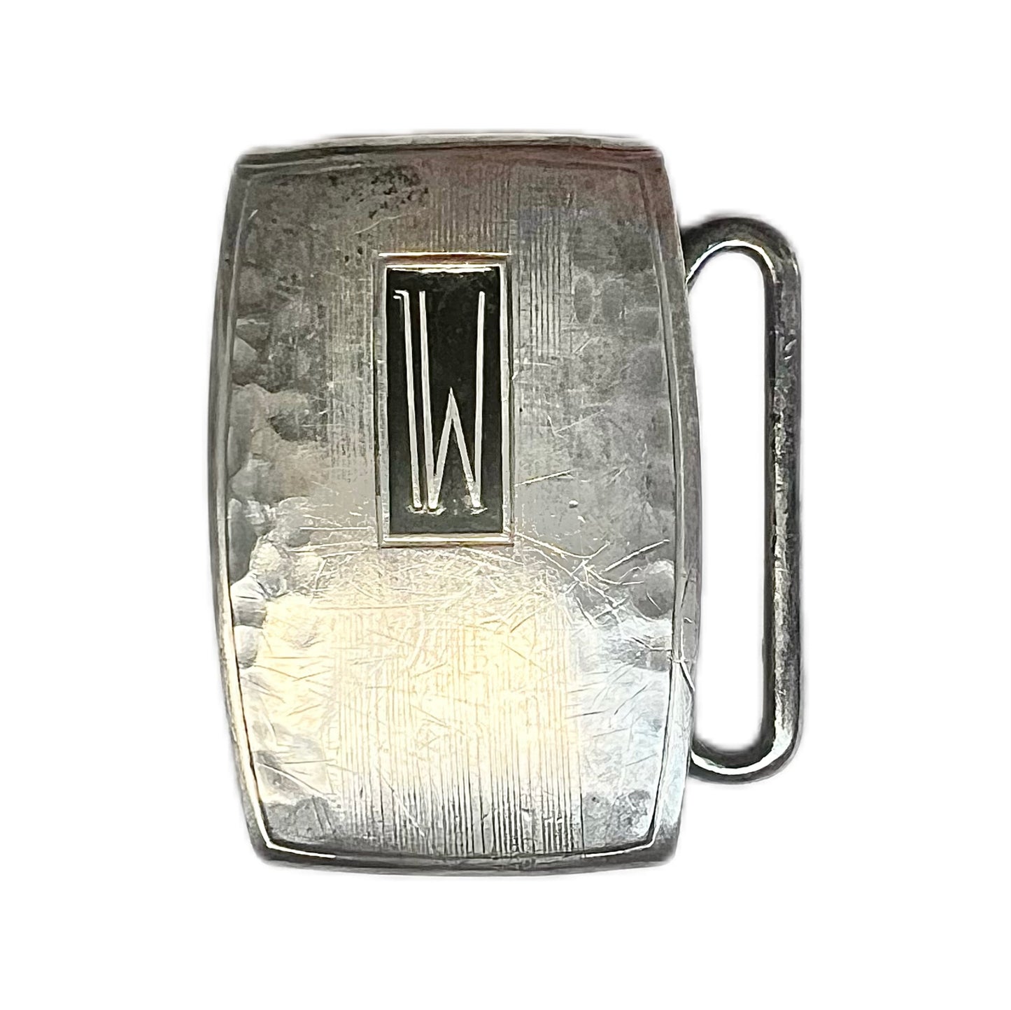 Vintage American sterling silver belt buckle circa 1930s to 1940s