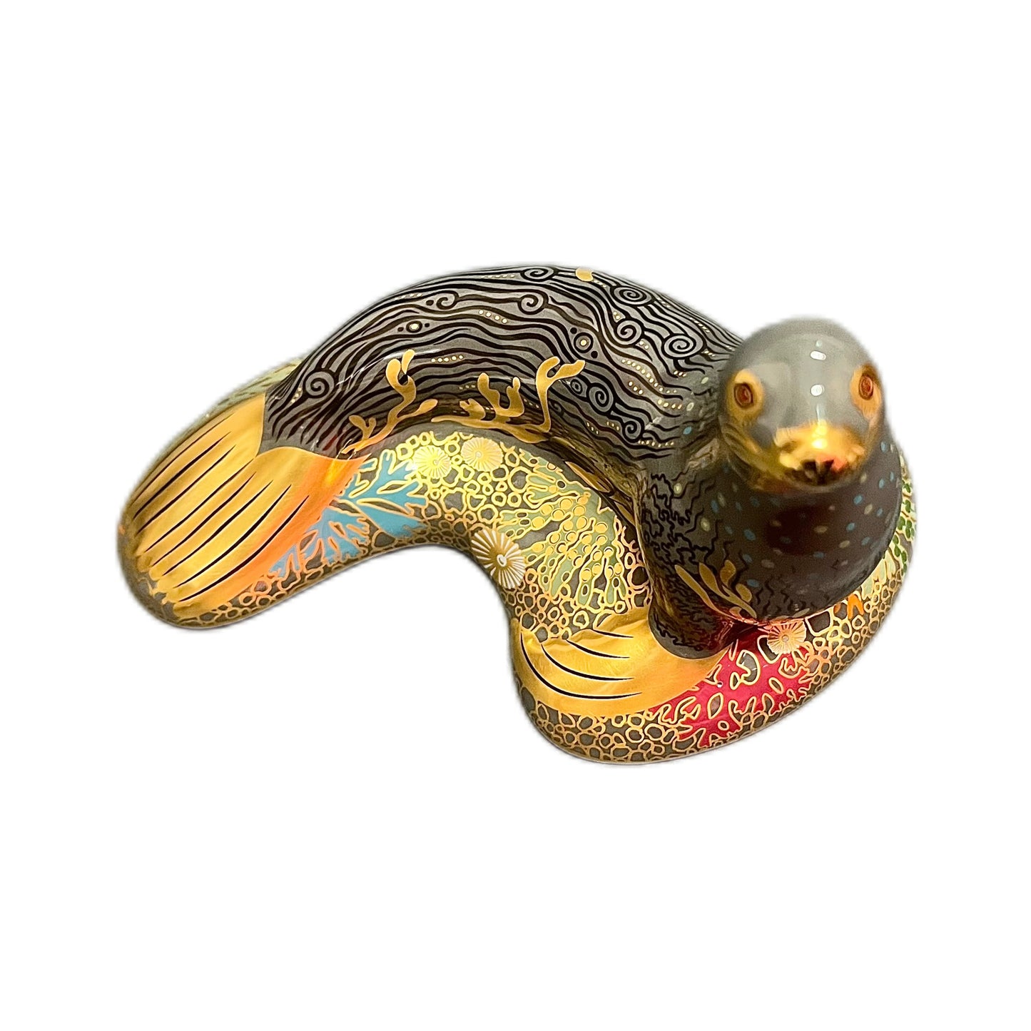 Large Royal Crown Derby Sea Lion paperweight figurine, Collectors Guild Exclusive 2009