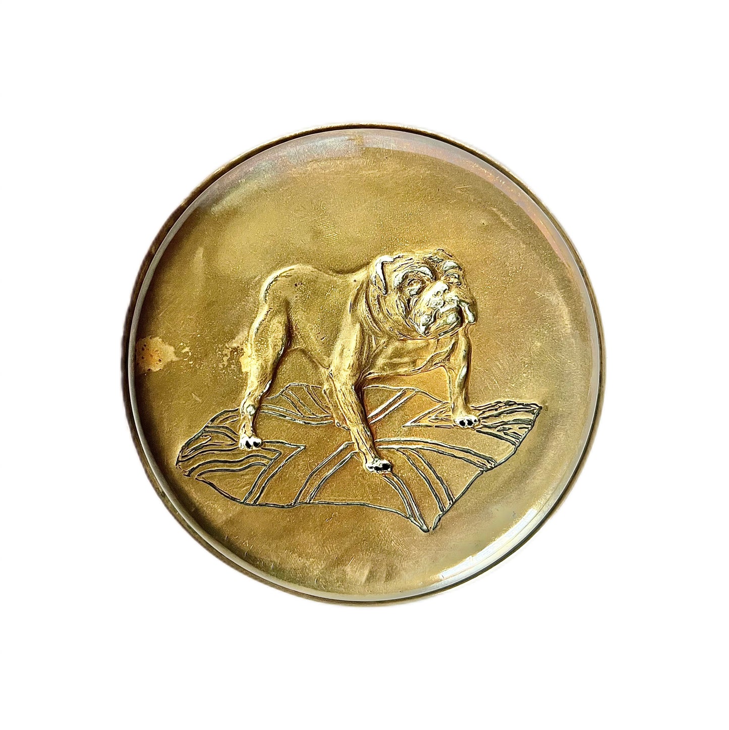 Vintage 1930s to 1950s English brass trinket dish