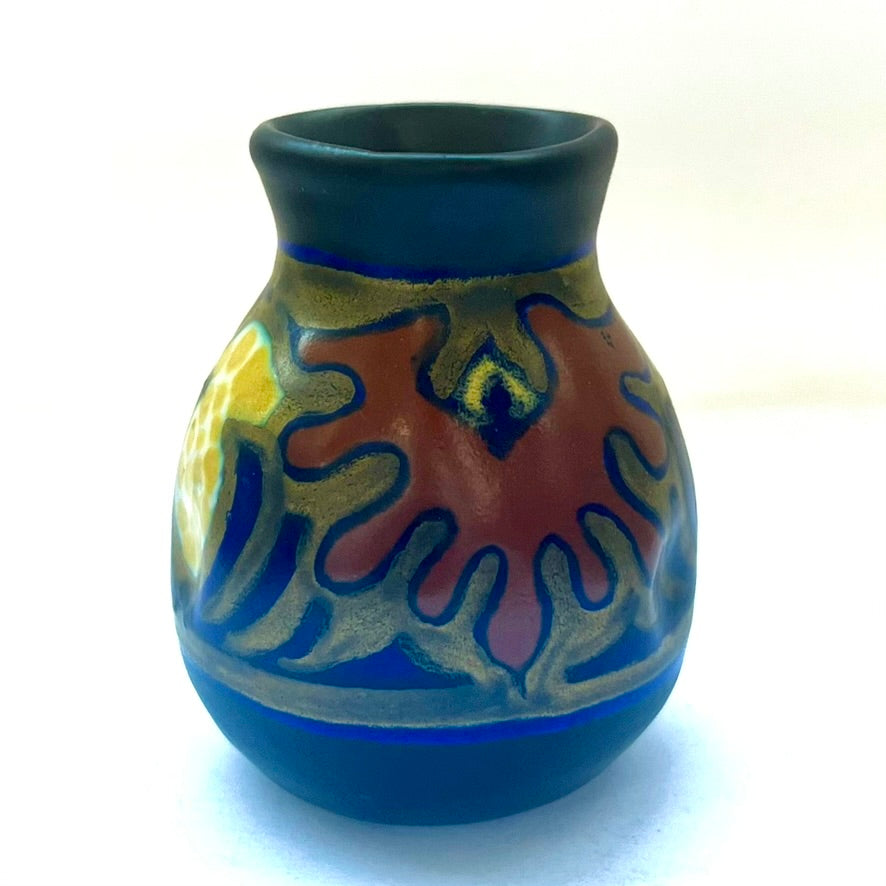 复古南荷兰 PZH Gouda 艺术陶器糖浆壶，罗得岛图案，1930 年