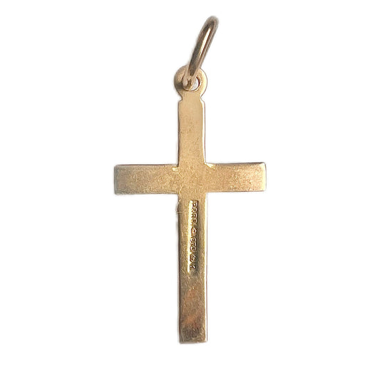 Vintage English 9ct gold crucifix pendant