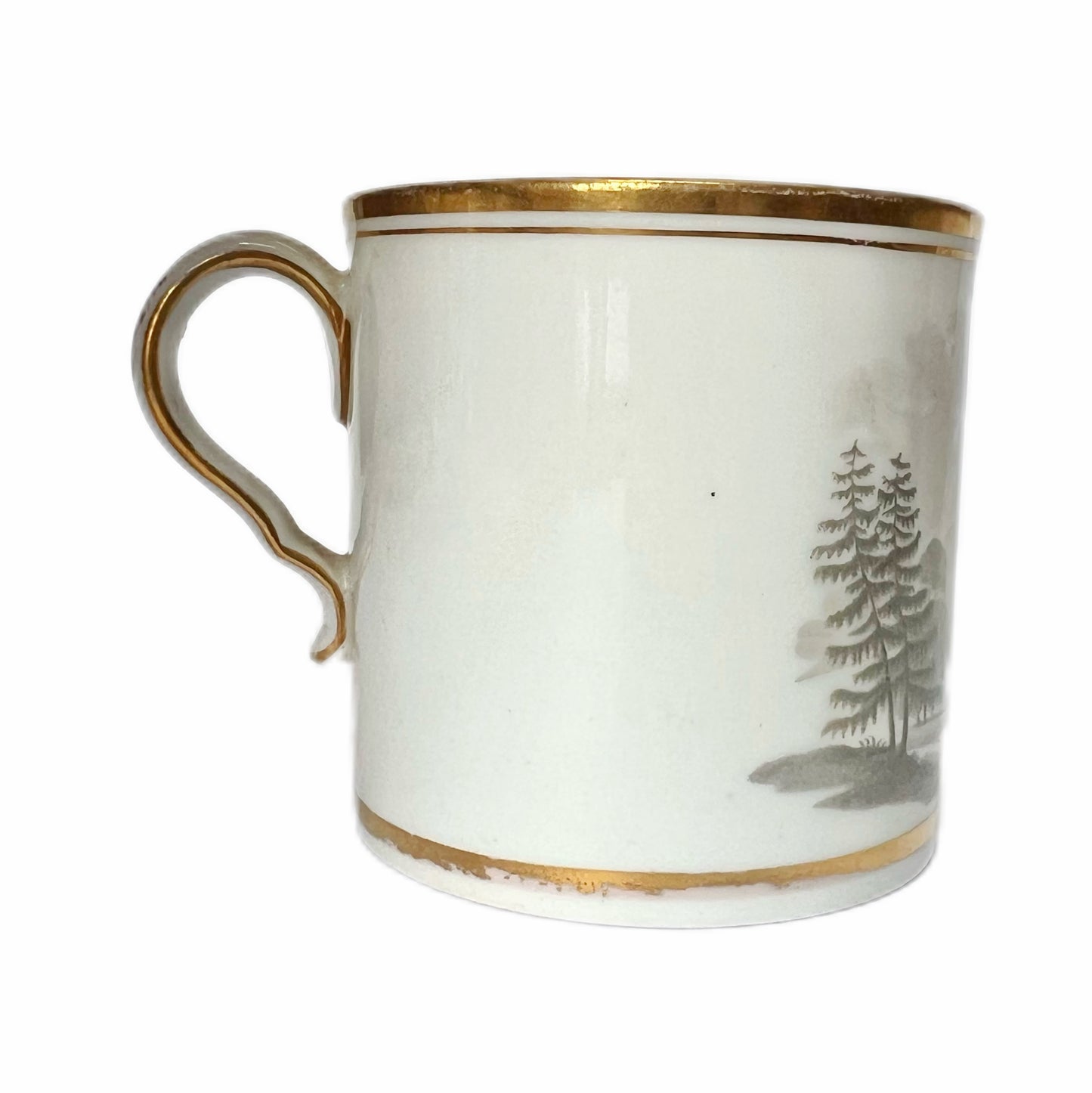 #4 Antique Spode Bat Ware coffee can, pattern 557