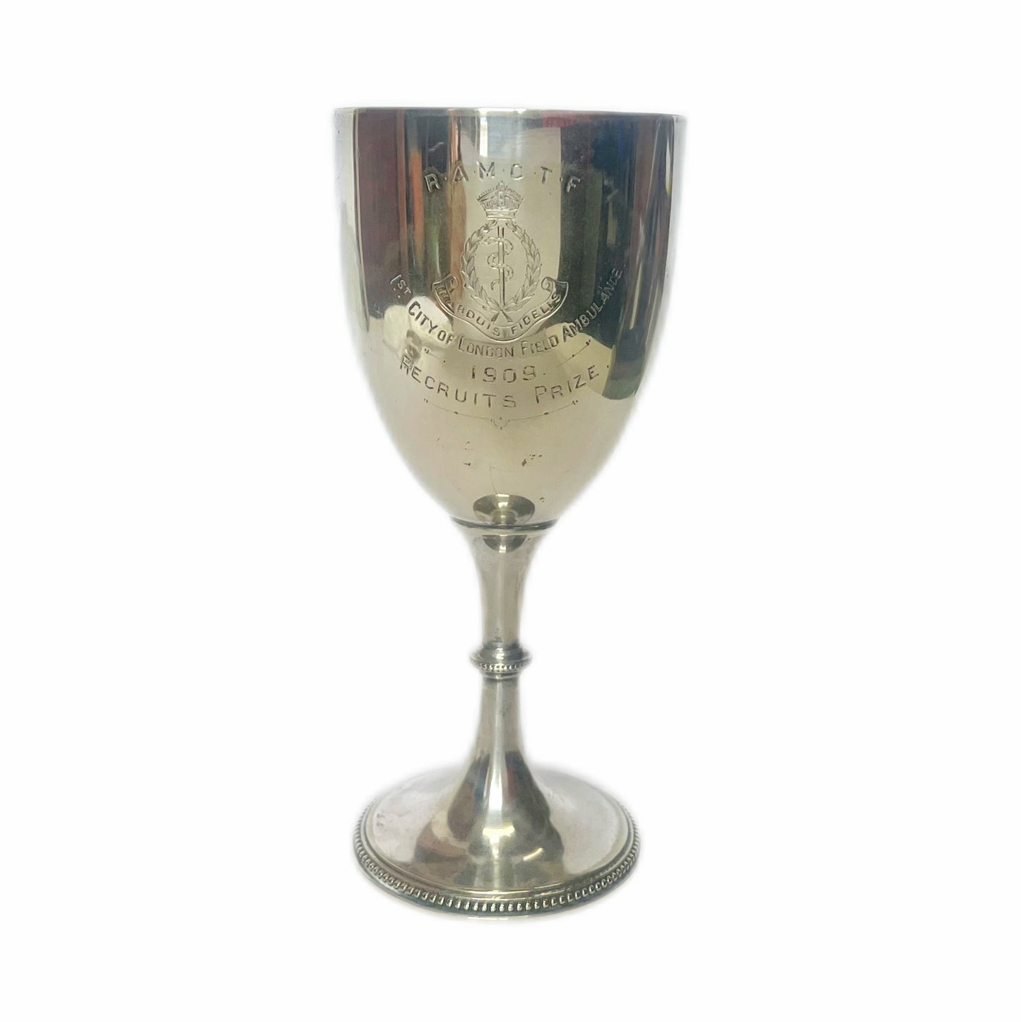 Rare antique Edwardian RAMCTF 1st City of London Field Ambulance military presentation goblet