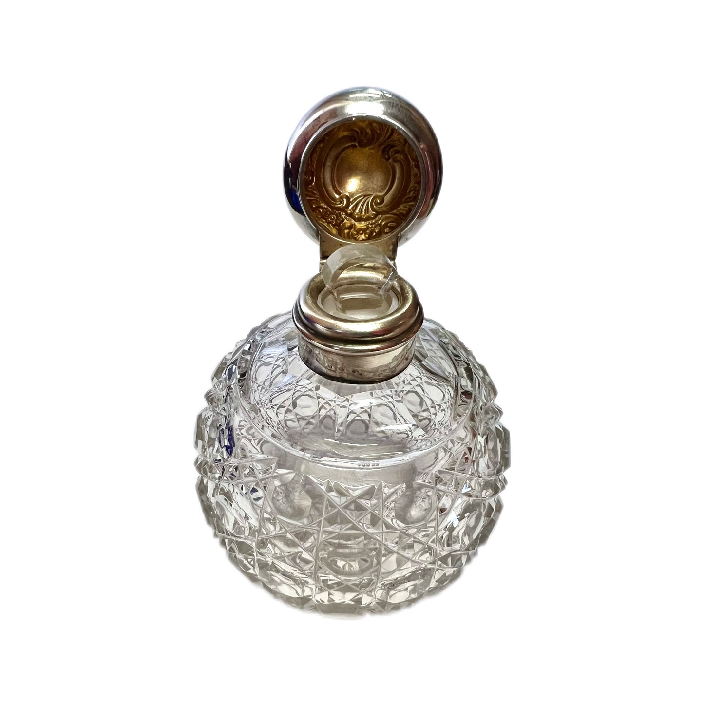 Cased set of two Edwardian sterling sliver and cut glass perfume bottles by G. &; T. Young, NZ