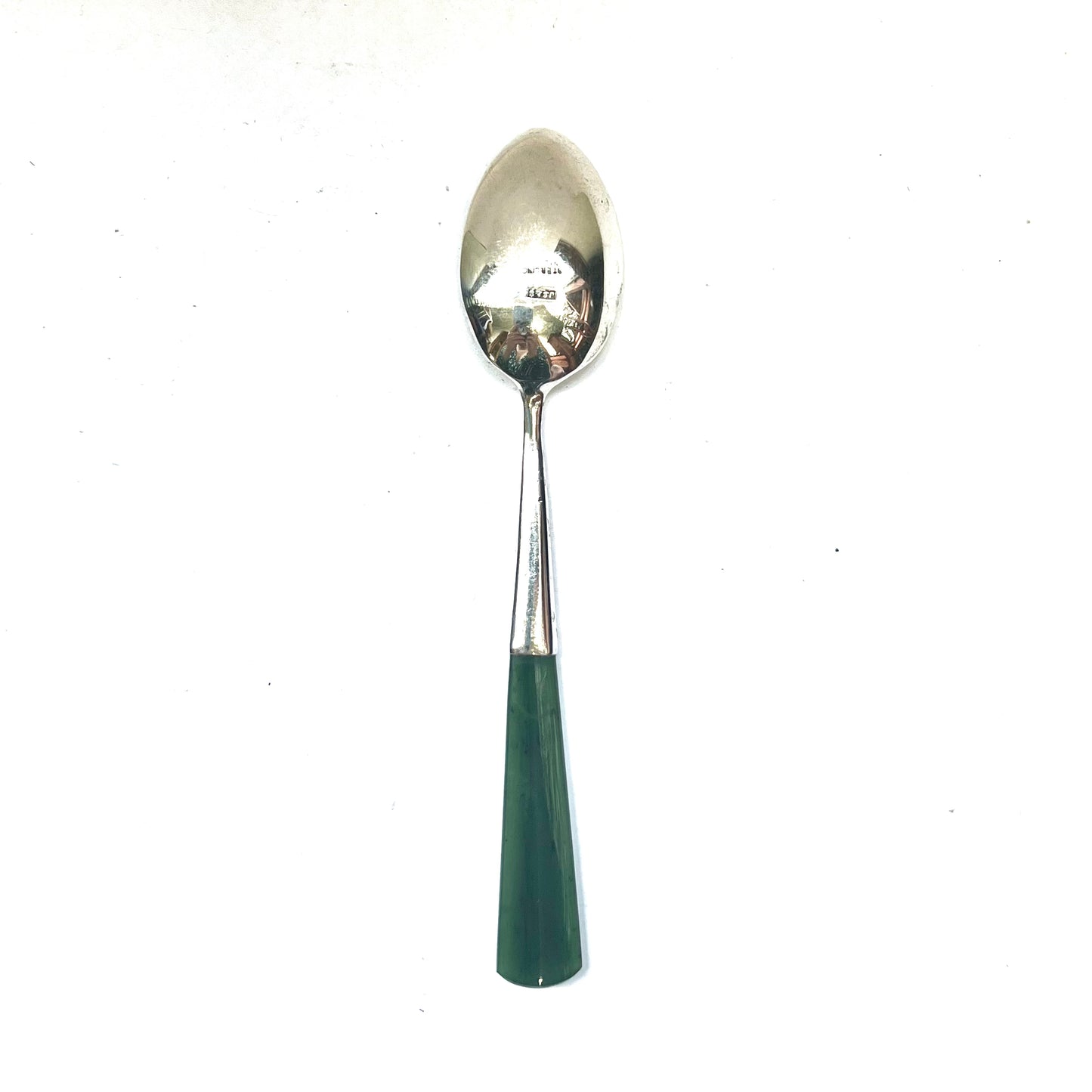 Antique New Zealand sterling silver and nephrite jade souvenir spoon, Joseph Swindell & Son, Christchurch