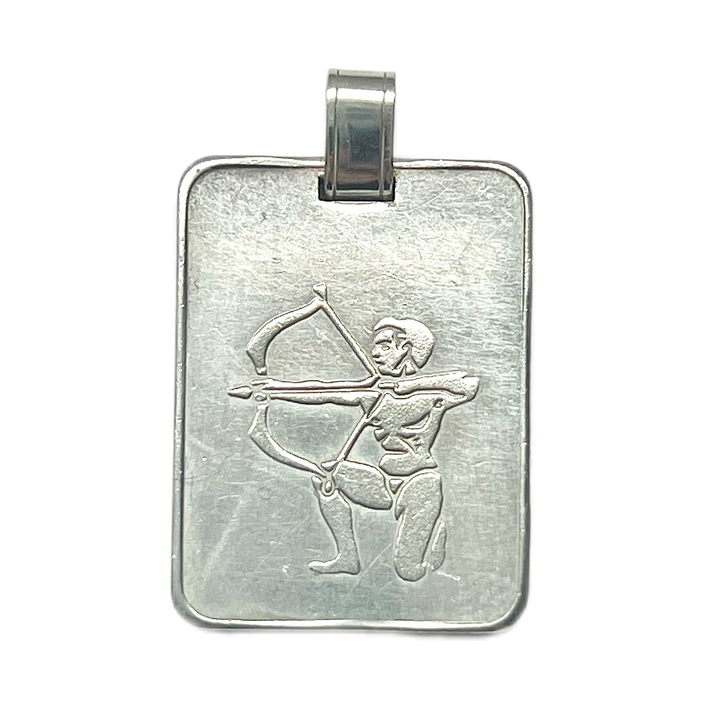 Vintage silver Sagittarius pure silver quarter ounce ingot pendant