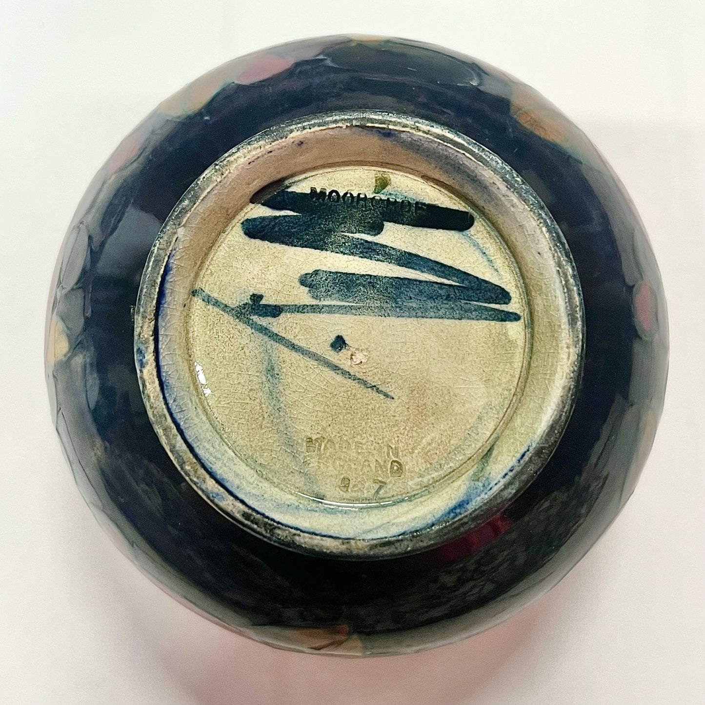 Antique William Moorcroft Fruit & Berry pattern lidded bowl