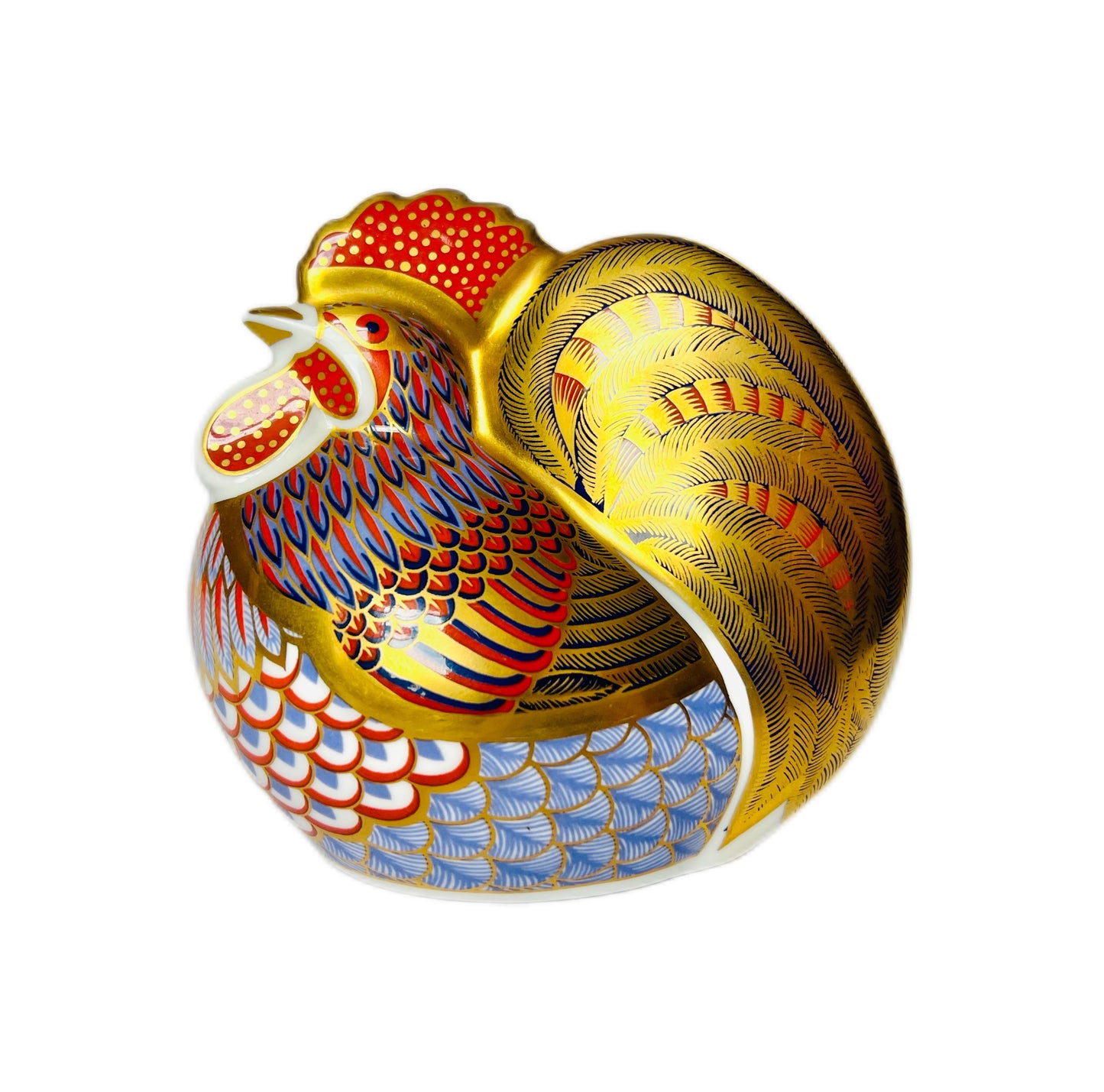 二级品相的复古皇家皇冠德比“公鸡”镇纸摆件