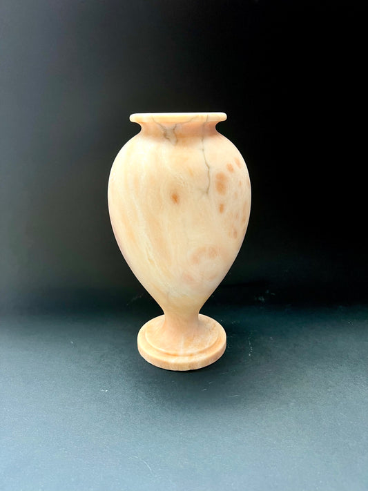 Salmon alabaster vase circa early to mid 20th century