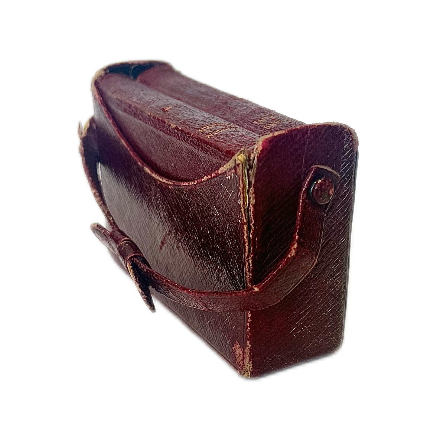 Antique Edwardian prayer and hymnal book travelling case with sterling silver frontispiece