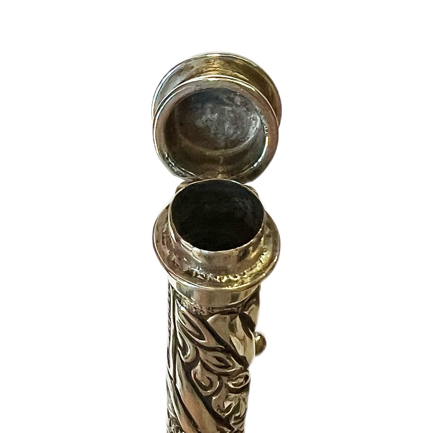 Late Victorian crested sterling silver ‘Mr Punch’ novelty sealing wax & matches holder