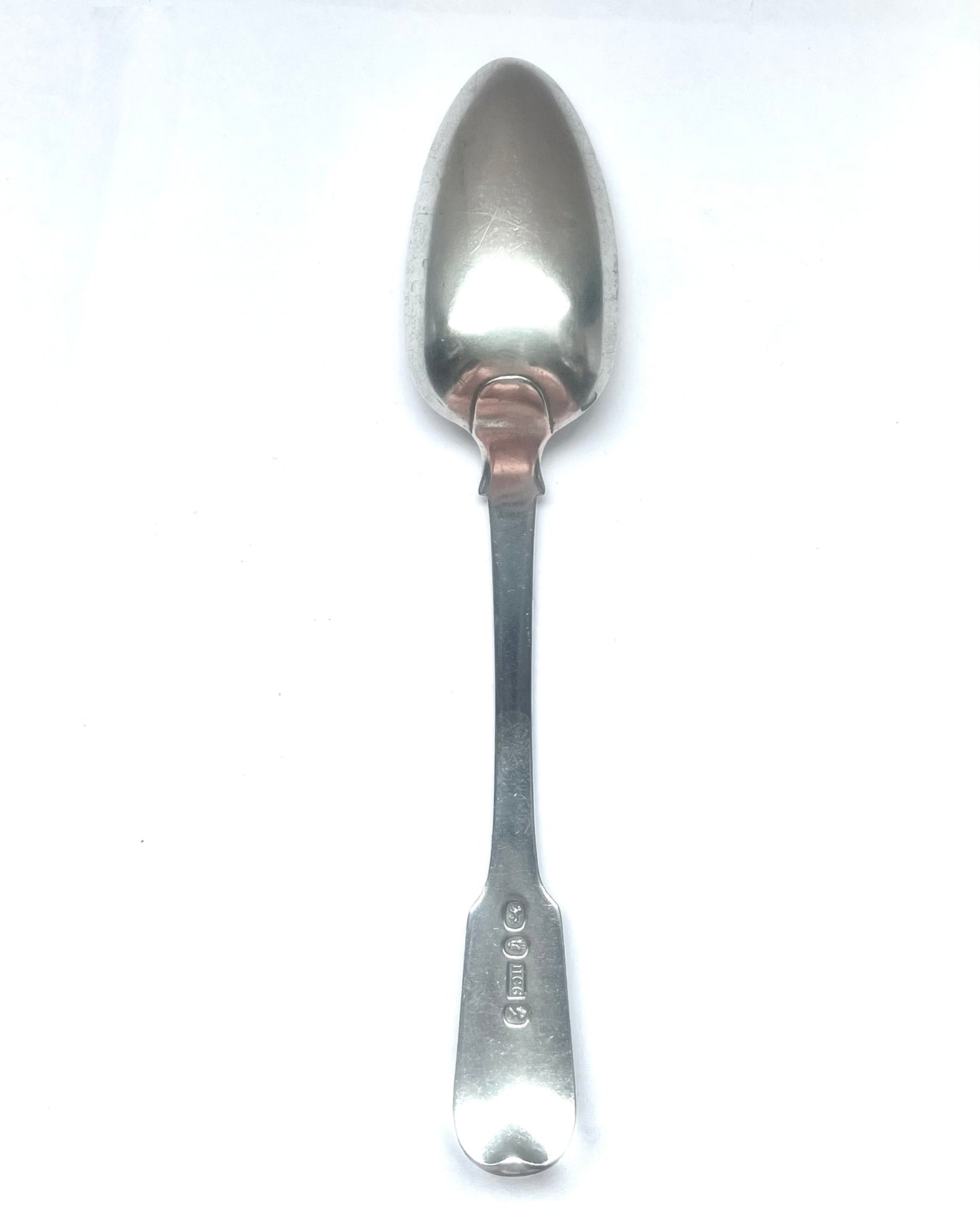 Rare antique Chinese export silver table spoon circa 1820-1850 with early marks for Houcheong, Canton