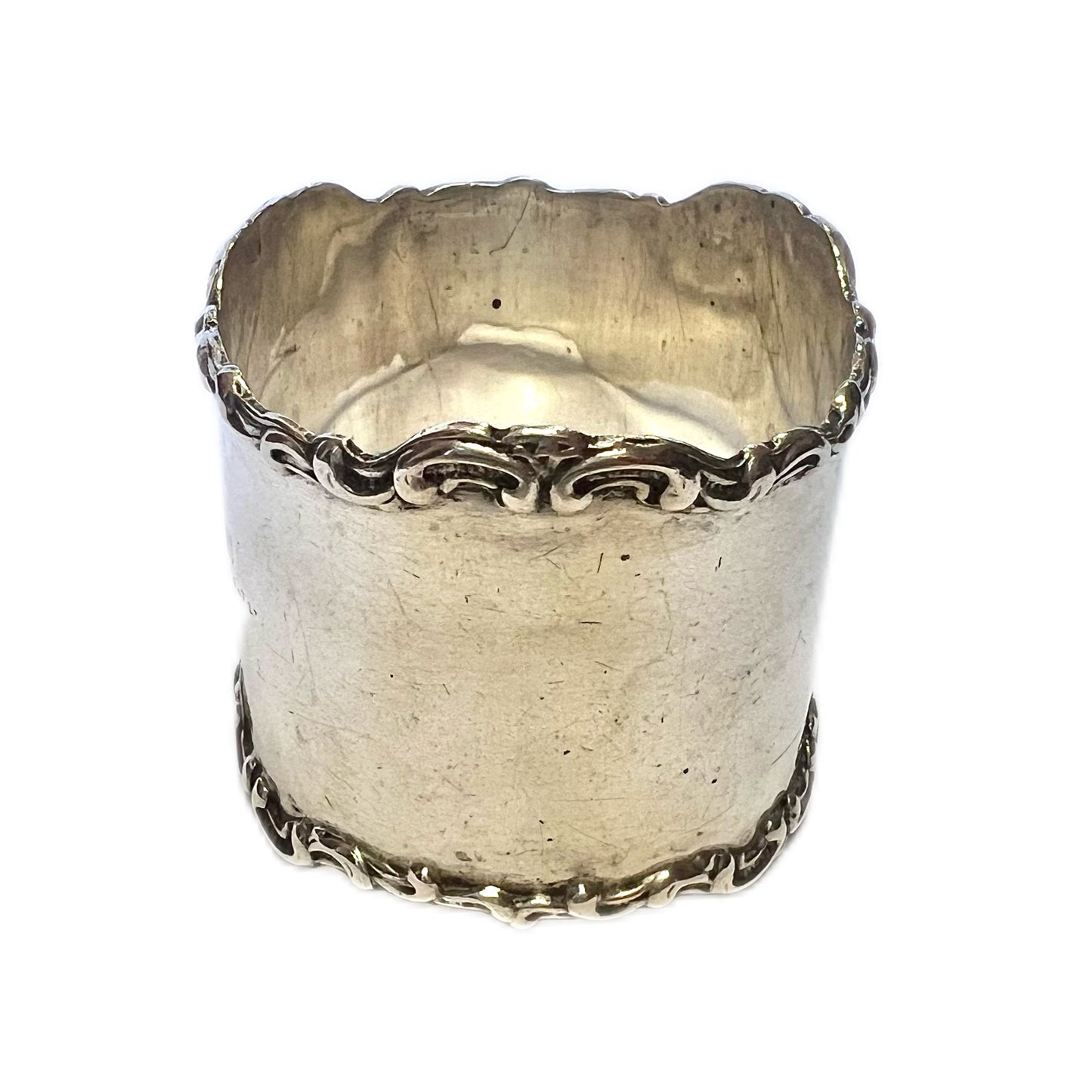 Antique Edwardian sterling silver napkin ring retailed by J.C. Vickery