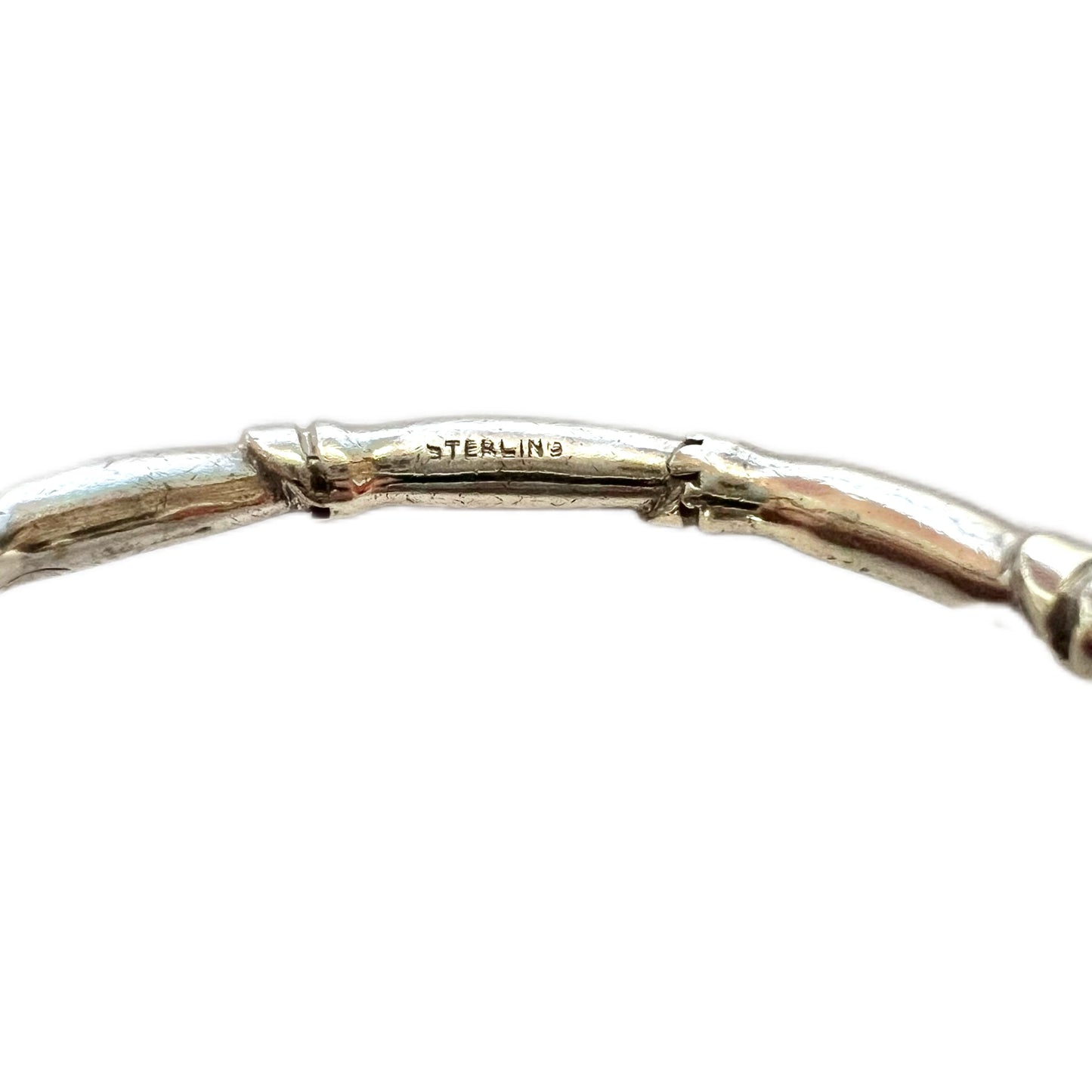 Vintage solid sterling silver bamboo bangle