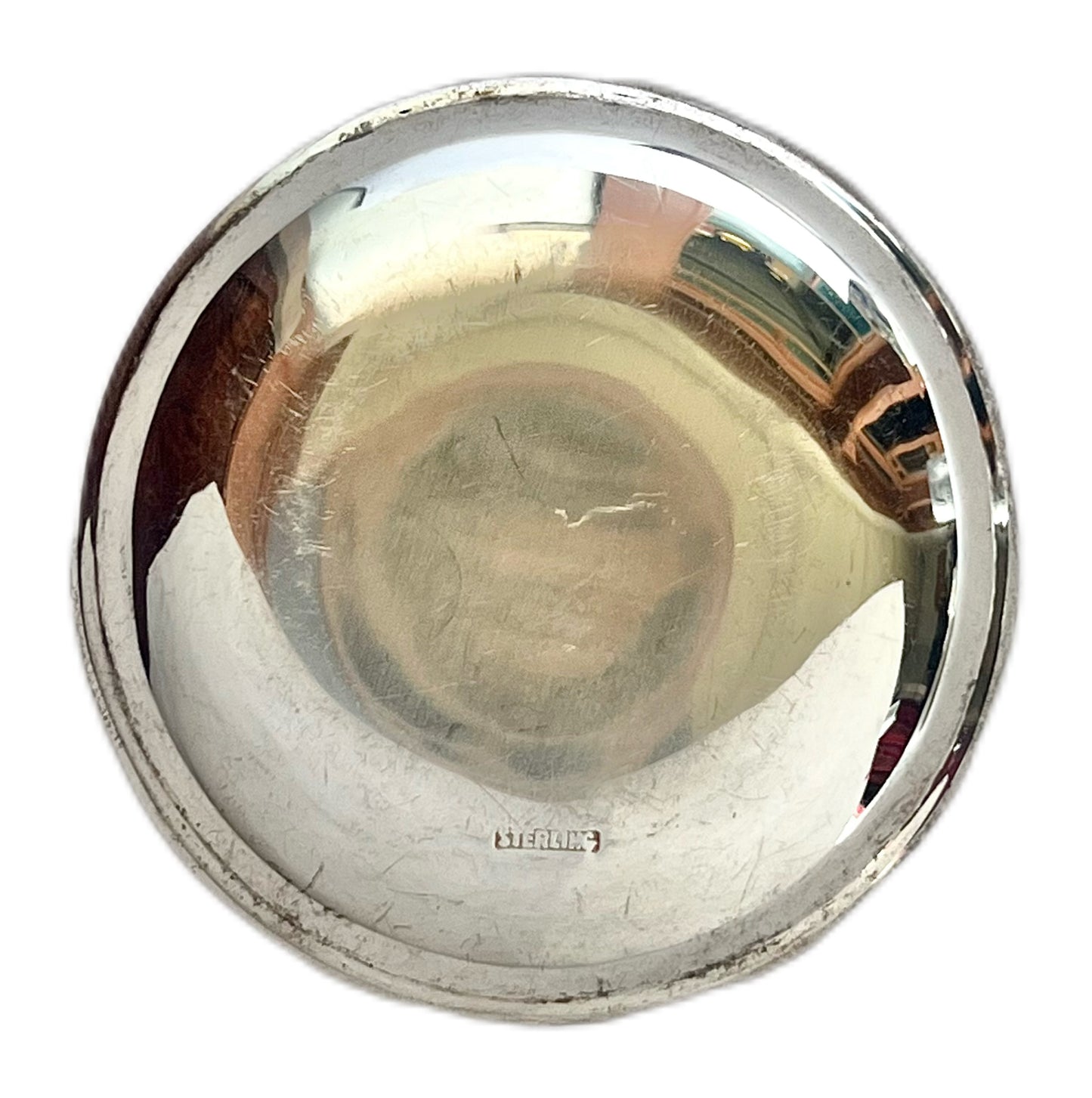 Vintage possibly antique sterling silver pin dish