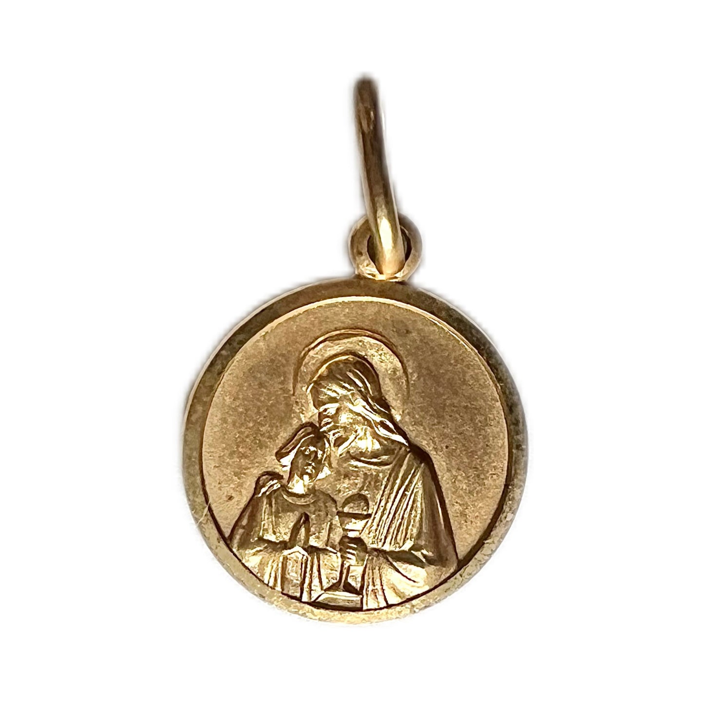 Vintage 9ct yellow gold religious communion charm