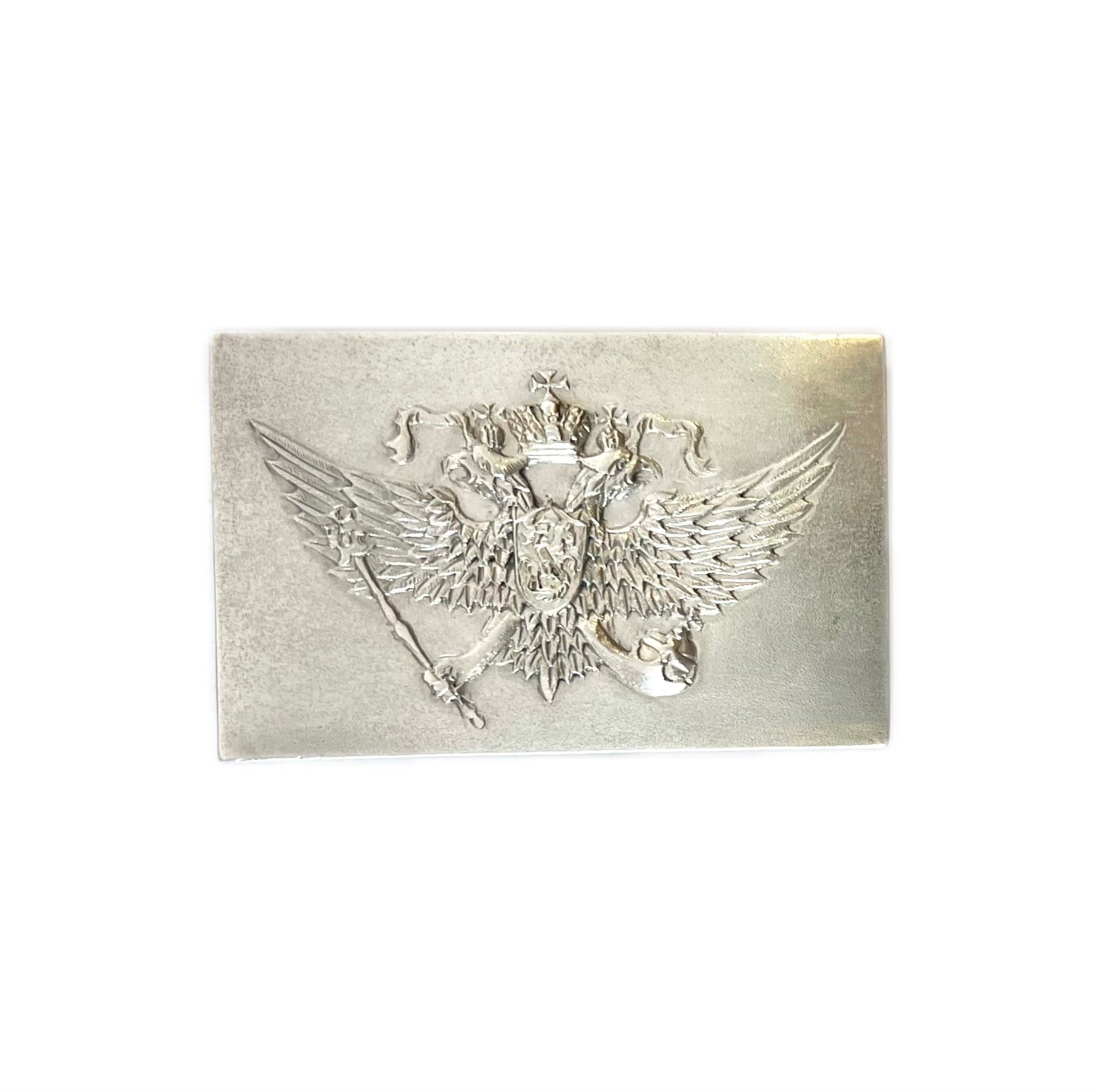 Antique .875 Russian silver imperial double-headed eagle matchbox cover