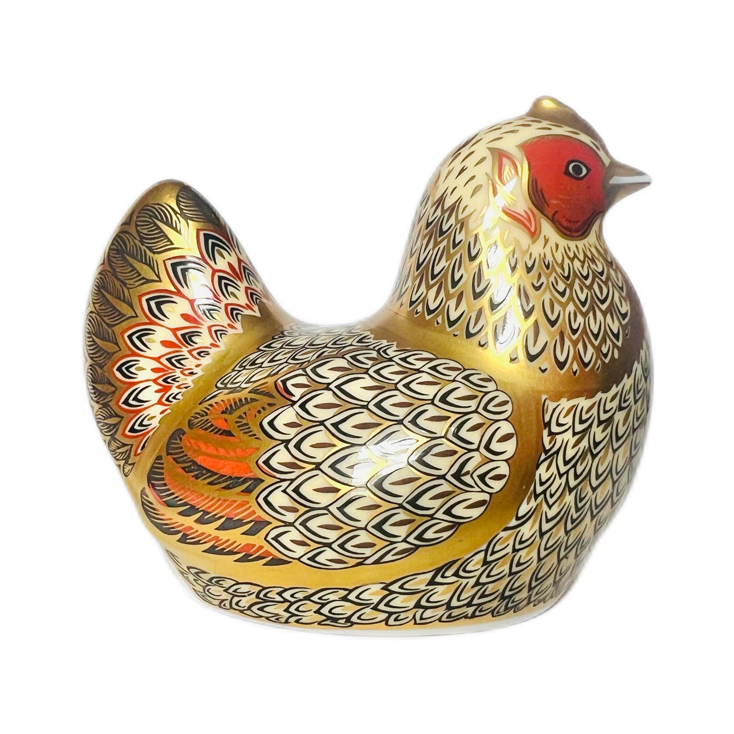 皇家皇冠德比复古“农场母鸡”镇纸摆件，品质上乘