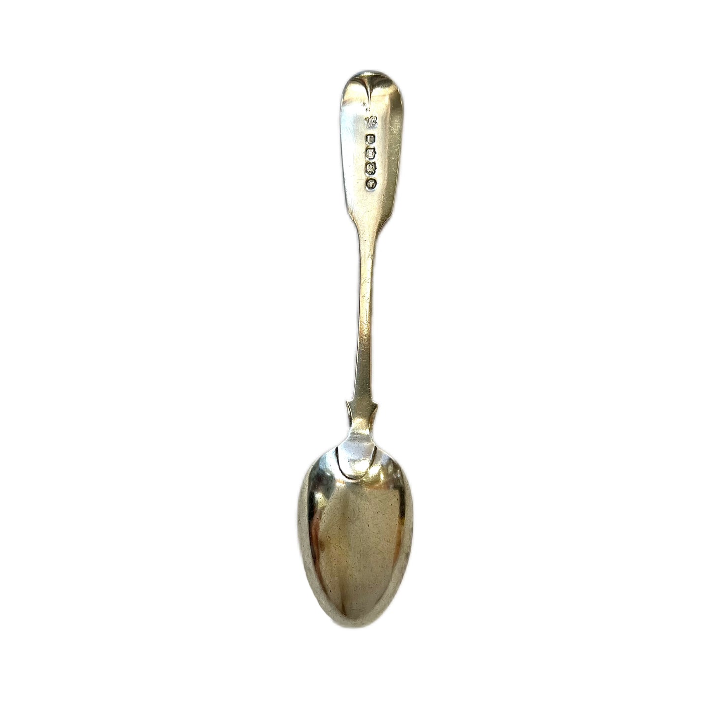 Antique Victorian English provincial silver teaspoon. Exeter, 1876.