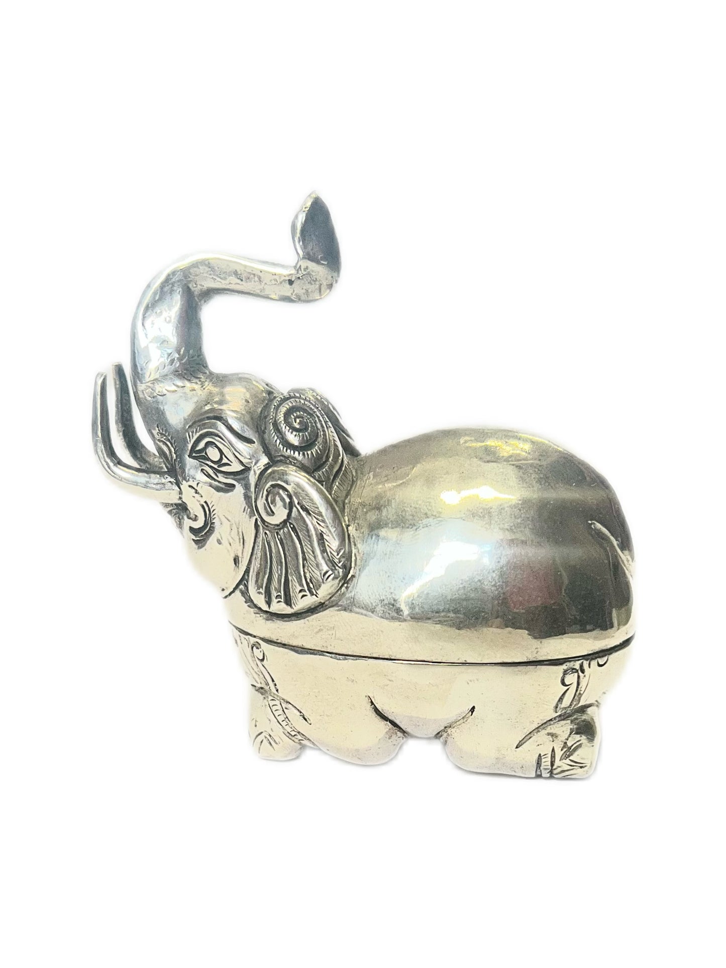 Vintage Cambodian .900 silver elephant trinket box