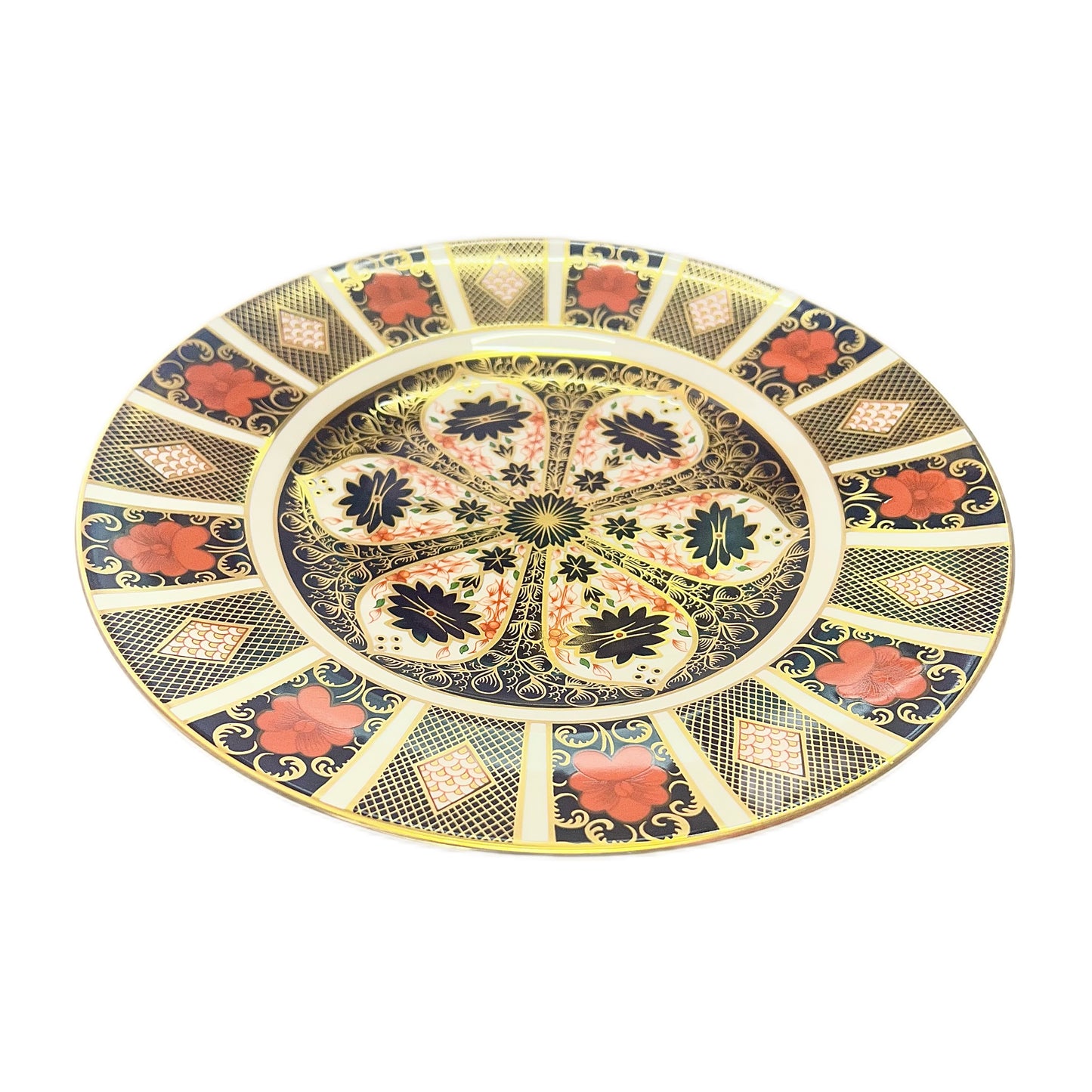 Vintage Royal Crown Derby Old Imari patterned large dinner plate circa 1984