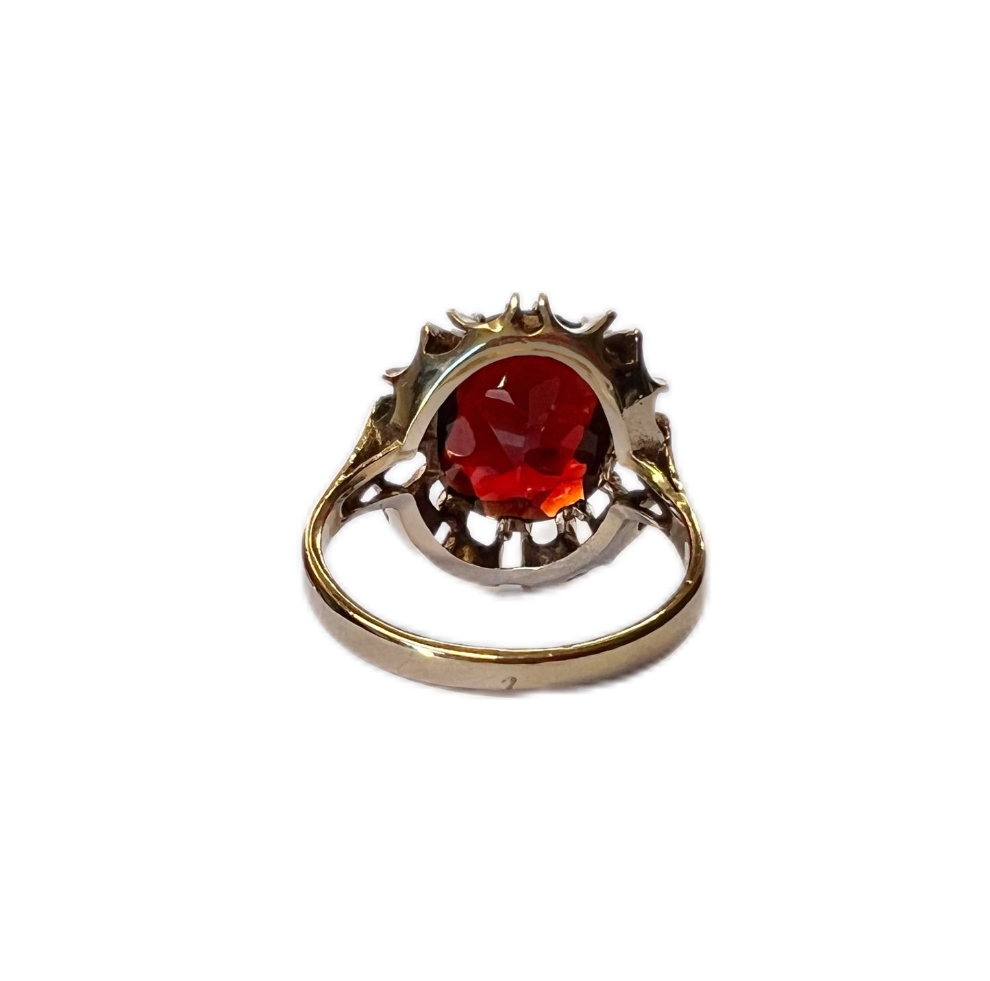Midcentury Statement 9ct Gold and Garnet Cocktail Ring